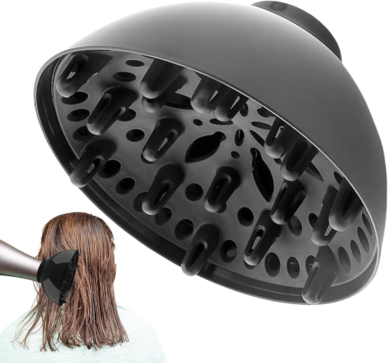 Moreeulsi Diffuser Hair Dryer,Diffuser Attachment - Styling Tools Appliances for Heat Drying Straight Wavy Natural Wave Summer Travel Vacation Day Night Spa Morning image number 1