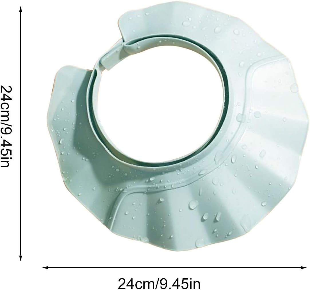 Rrlihjgu Shower Visor for Kids,Soft Head Eye Ear Protection Shampoo Shower Hat | Bath Hats for Kids Hair Washing | for Toddler Adults Children Boys Girls Elderly Pregnant Disabled - Blue image number 5