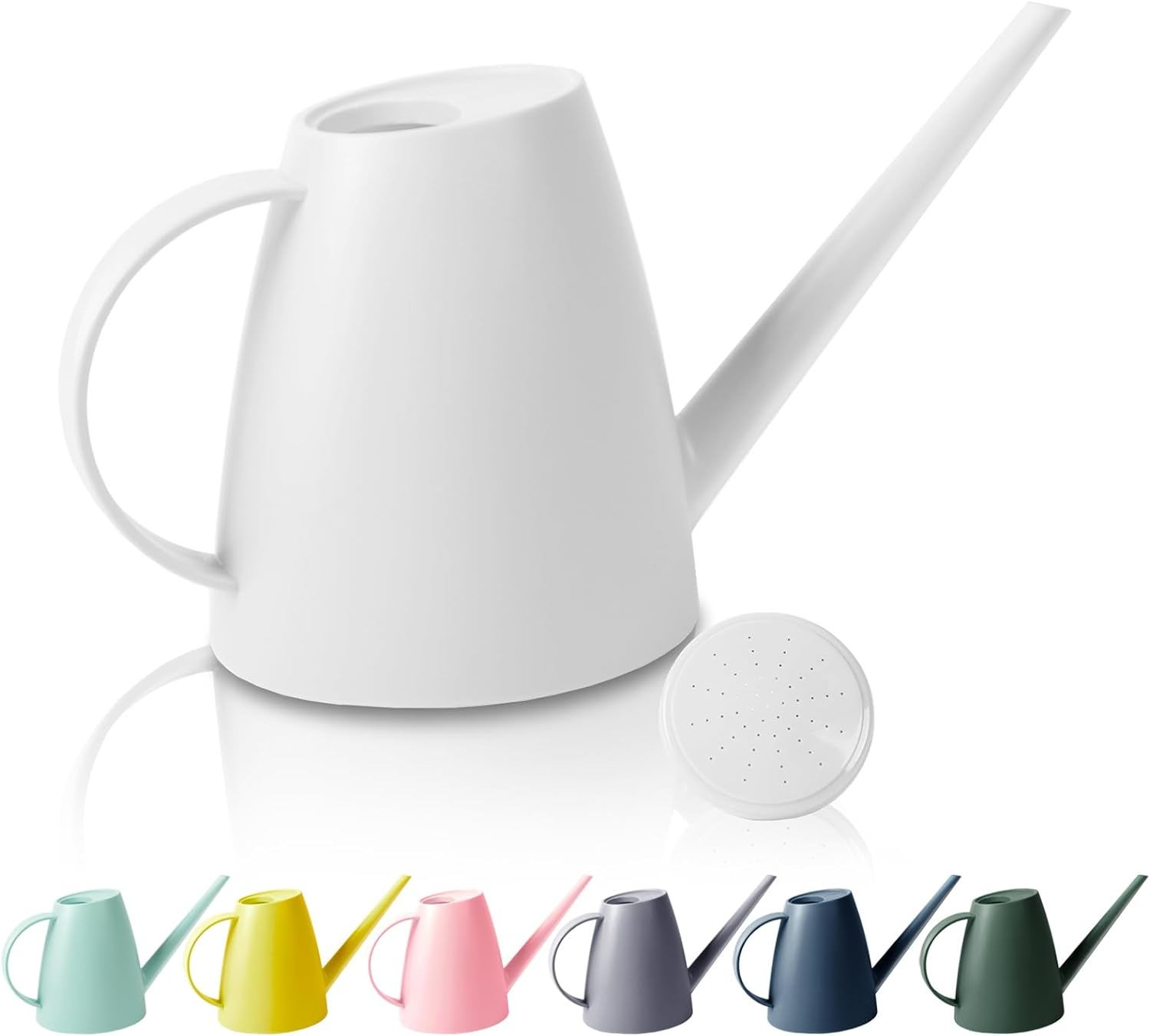 Watering Can for Indoor Outdoor Plants, Modern Small Watering Cans with Removable Nozzle, Long Spout Watering Can for Indoor Bonsai Plants Garden Flowers 1/2 Gallon 1.8L 60OZ