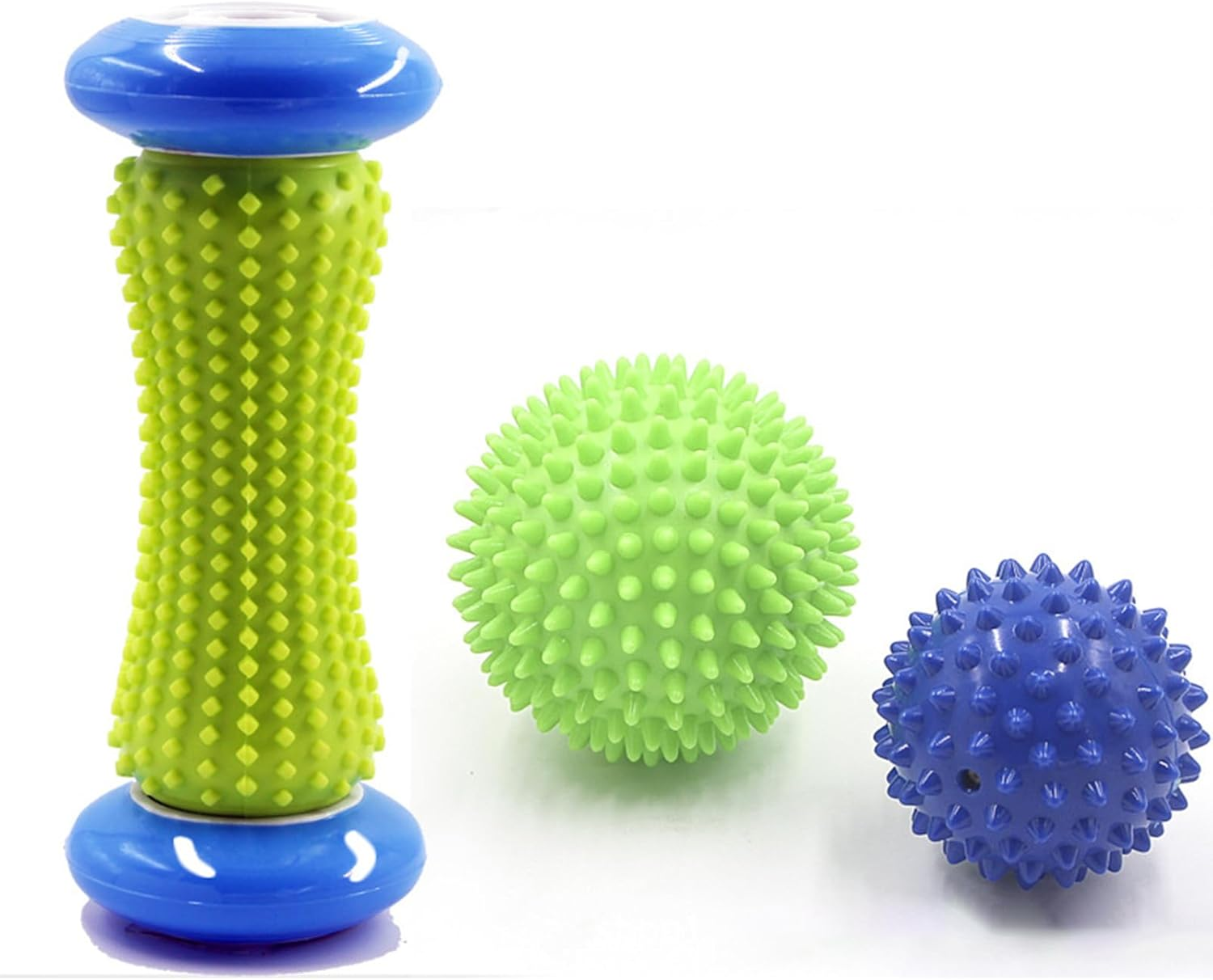 Plantar Fasciitis Foot Roller Massage Ball Set with Two Spiky Massage Balls and One Foot Roller for Pain Relief Trigger Point Therapy Ideal for Plantar Fasciitis Relief and Foot Massage
