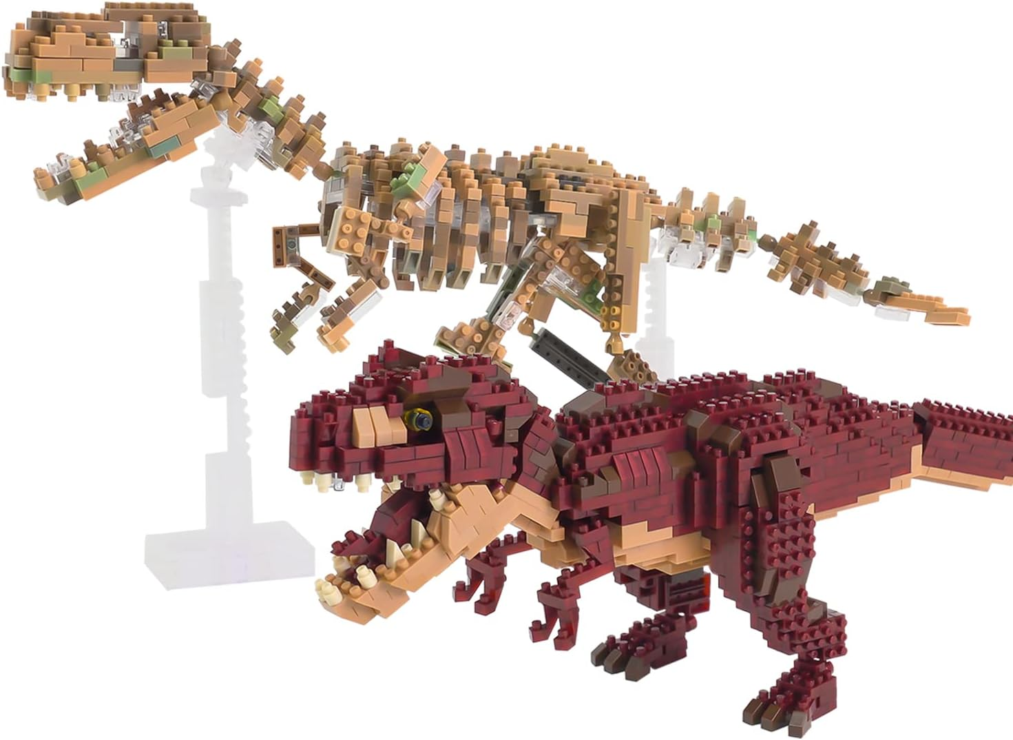 Nanoblock Dinosaur Deluxe Edition A004 Tyrannosaurus Rex & Tyrannosaurus Skeletal Model, Set of 2 image number 6