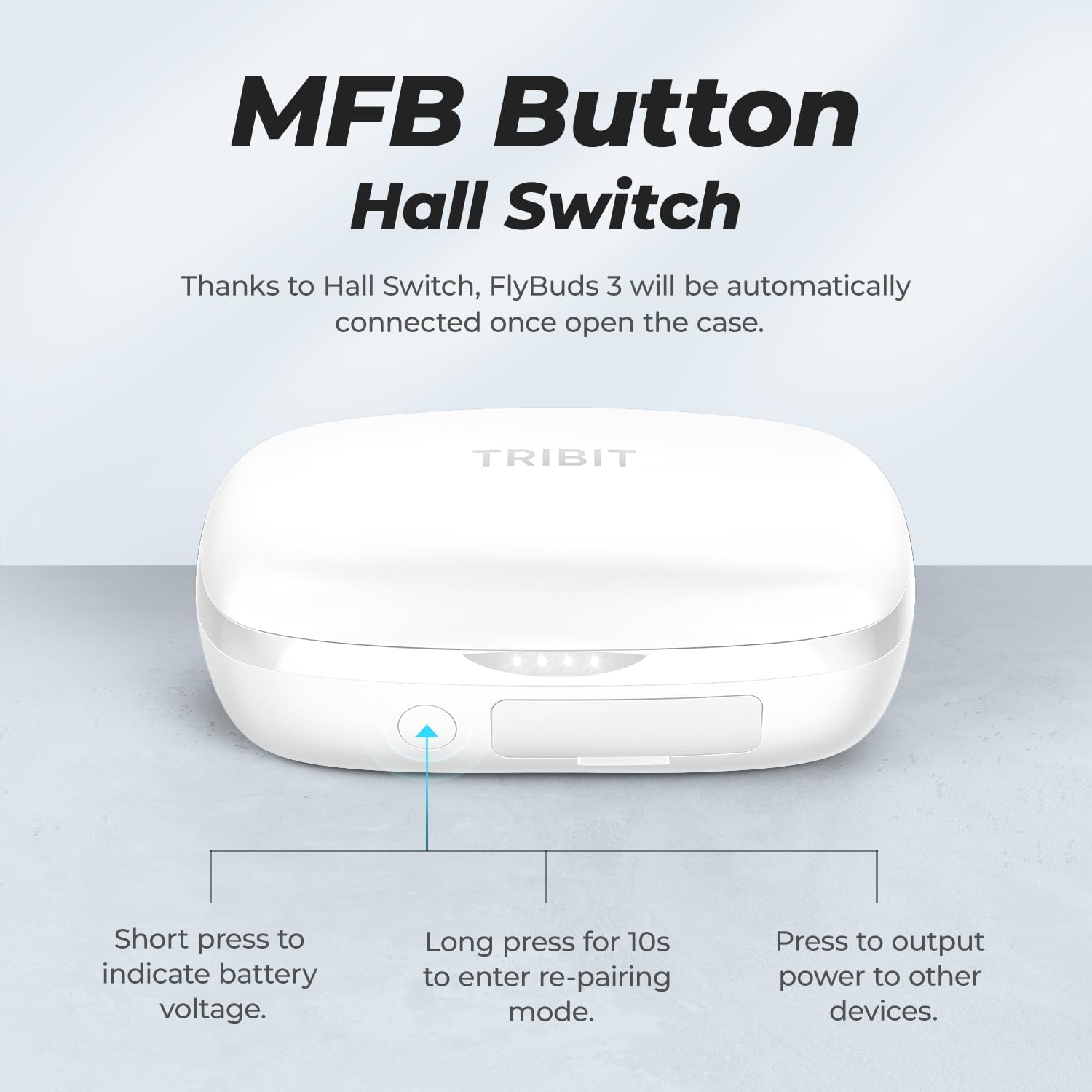 Wireless Earbuds, Tribit True Wireless Earbuds Hifi Stereo 36H Playtime Wireless Headphones with Microphone IPX8 Waterproof Wireless Earphones for Sport (White) - White image number 1