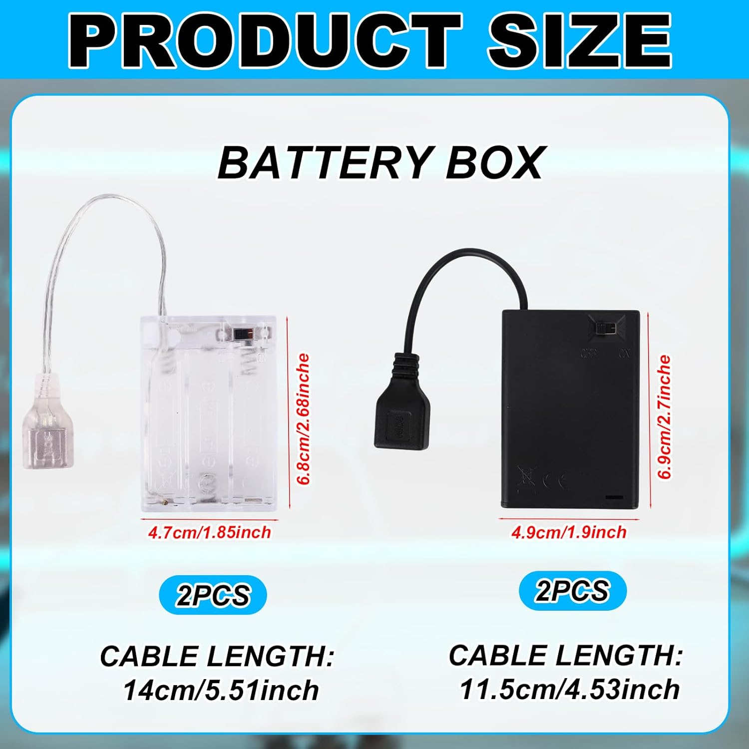 BTFO 4Pcs Portable Battery Pack for 5V LED Neon Sign, Converts USB Neon Lights to Battery-Operated, Battery Box Power Supply for Outdoor and Indoor Use image number 6