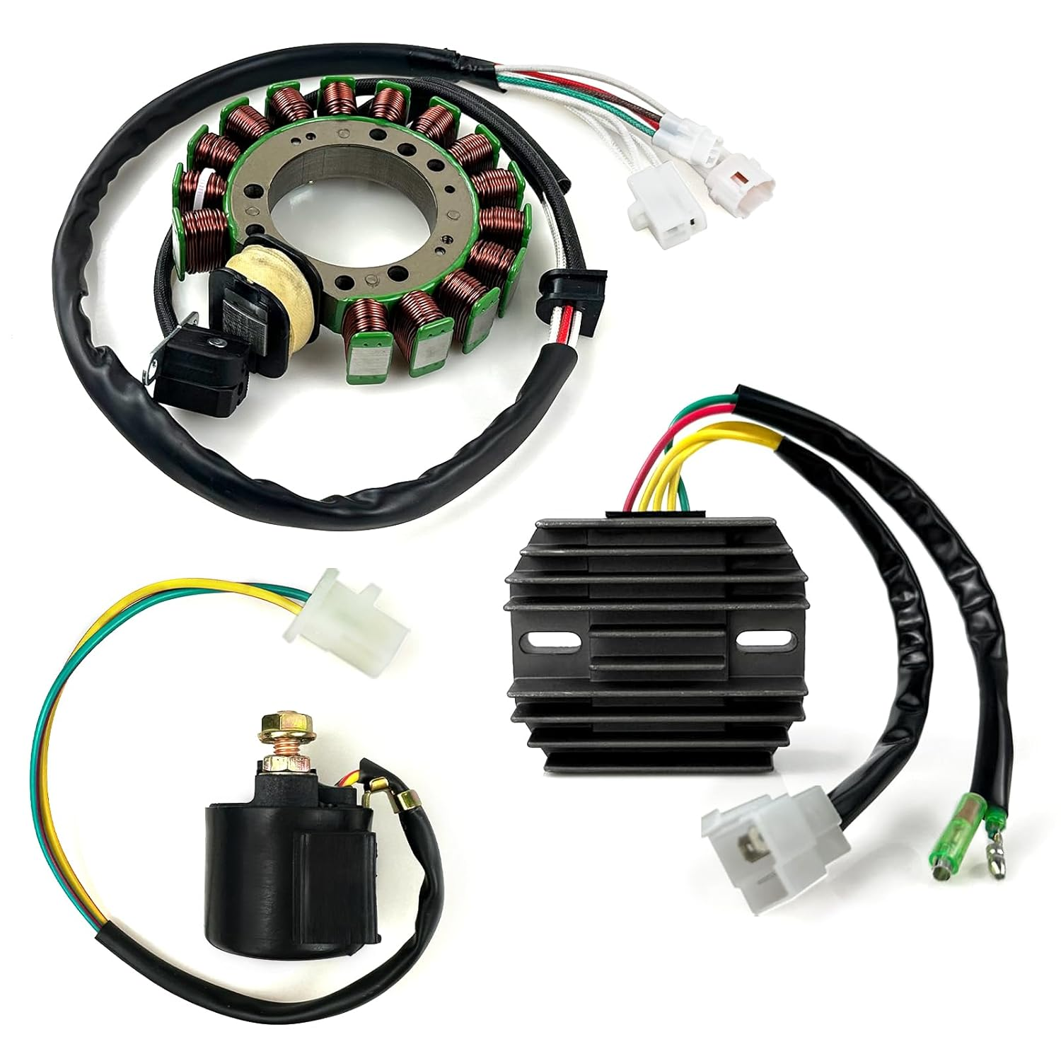 Starter Relay Solenoid Stator Coil Regulator Rectifier Stator Gasket for Yamaha Warrior 350 YFM350X 1996-2001 4KD-81940-00-00 3HN-85510-10-00 4KB-81960-02-00 image number 5