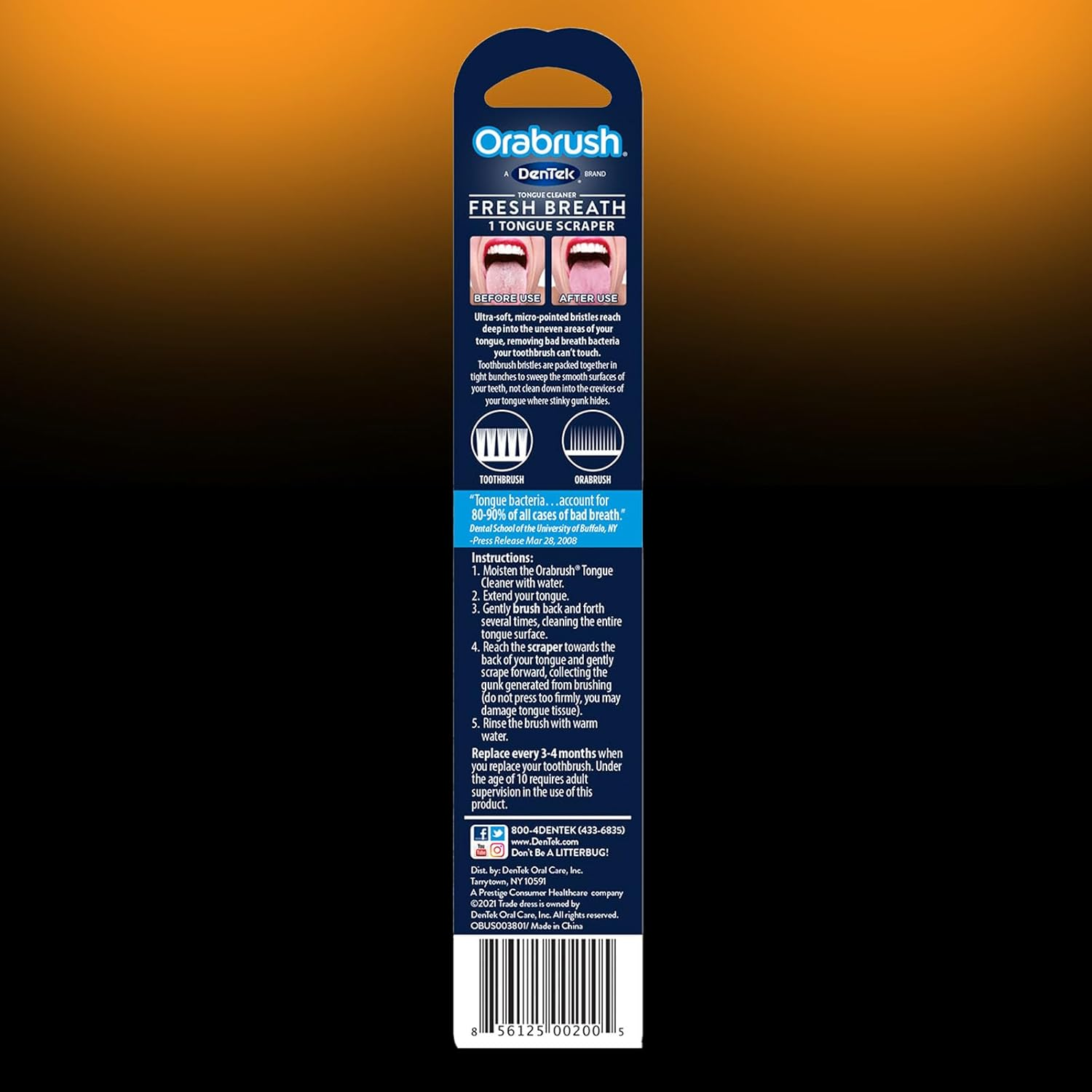 Orabrush Tongue Cleaner Helps Fight Bad Breath, 1 Count (Pack of 2) image number 5