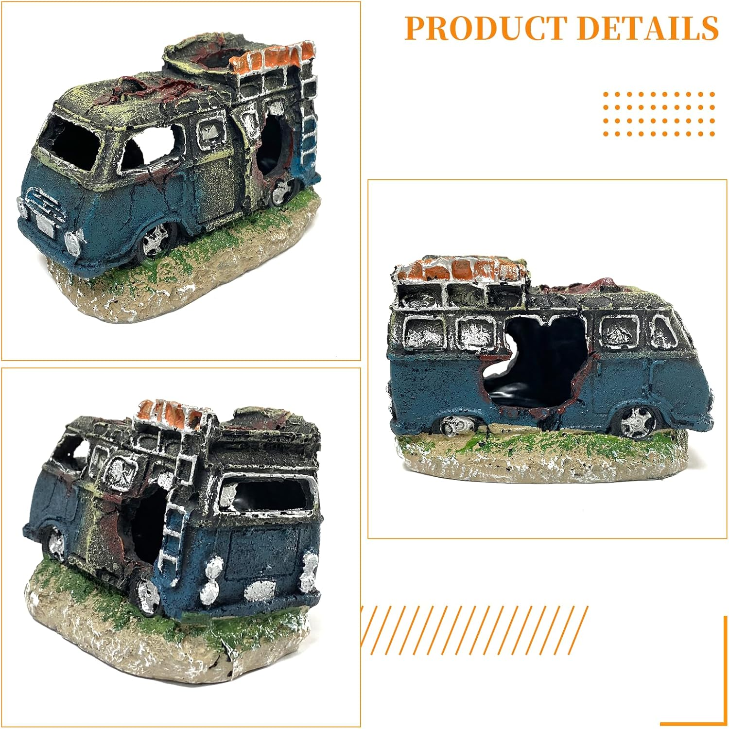 Aquarium Decoration, Fish Tank Ornament Ornaments, Landscape Pineapple House Cave for Underwater Decoration Plastic Decor - D image number 6