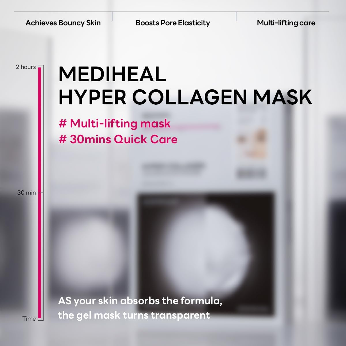 MEDIHEAL Hyper Collagen_Collagen Real Deep Mask 4Pcs | Collagen Gel Mask for Multi-Lifting Care | Achieves Bouncy Skin | Boosts Pore Elasticity | 30Mins Quick Care | Extra Hydration image number 1