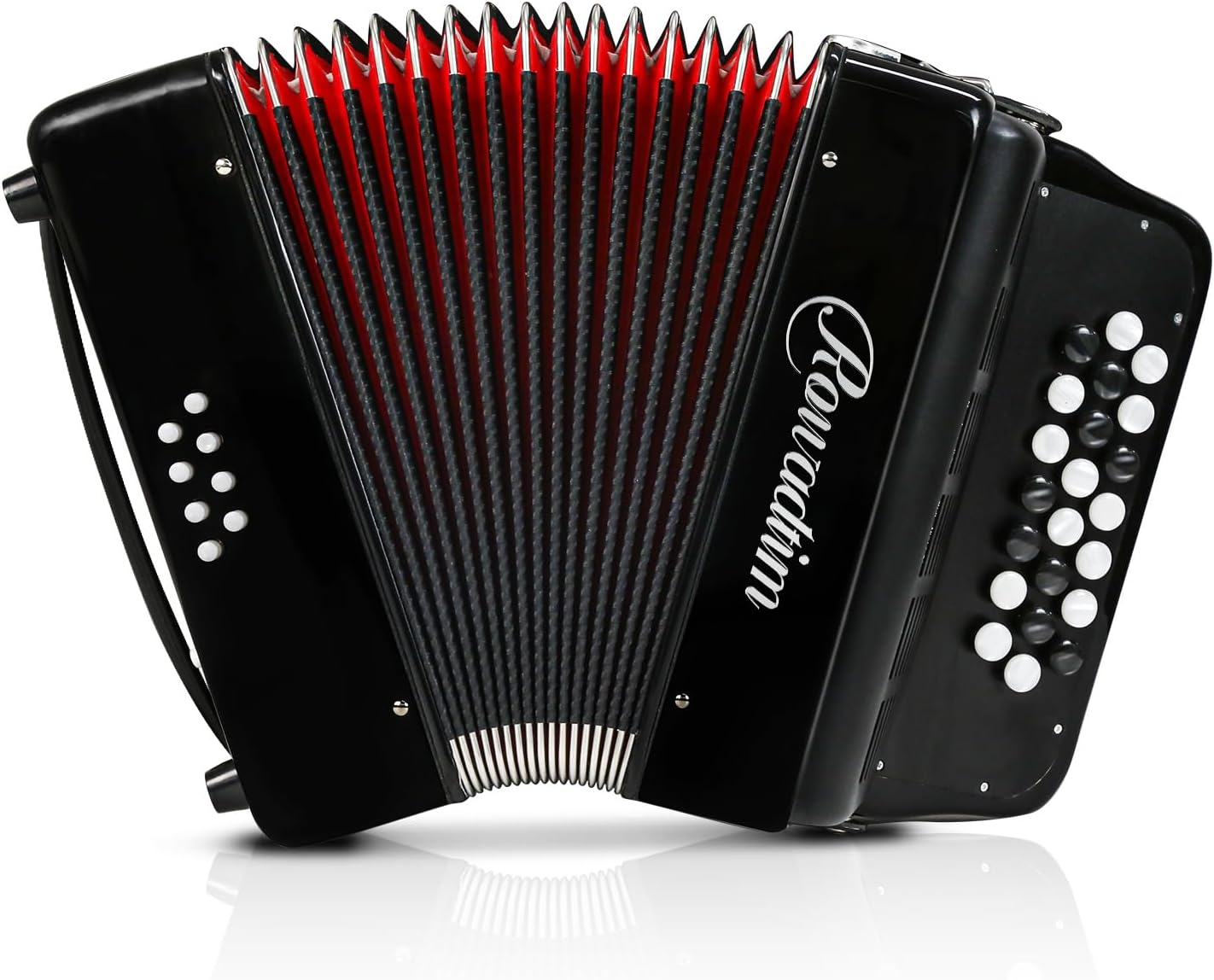 Accordion - 22 Keys 8 Bass, Lightweight Piano Accordion for Beginners, Vibrant Design for Beginners and Adults for Easy Learning (8 Bass, Black) image number 4
