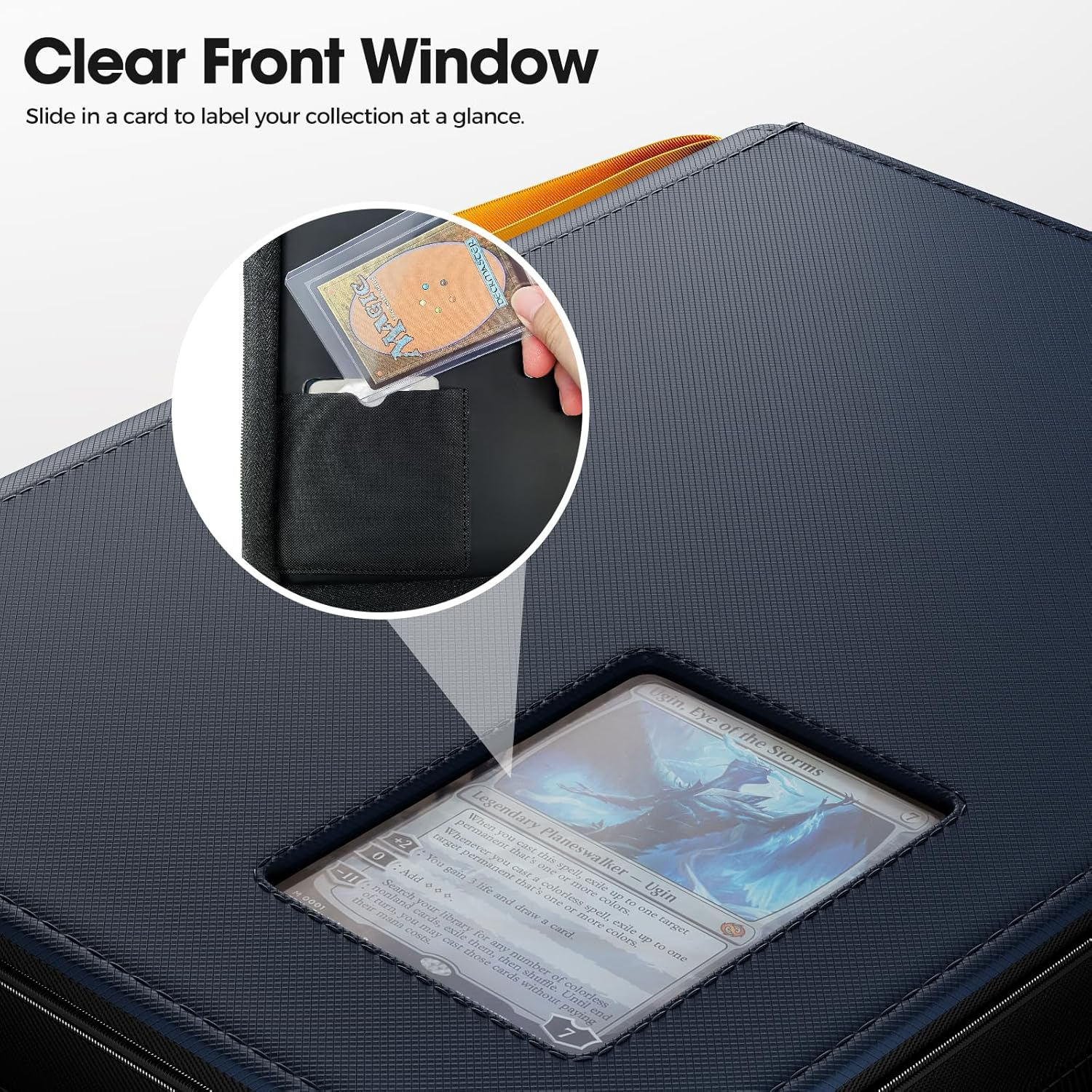 Procase Top Loader Binder for Cards, 4 Pocket Collection Binder Holding 144 Trading/Sports Cards, Compatible with TCG, MTG in 3"X4" Toploaders -Navy image number 3