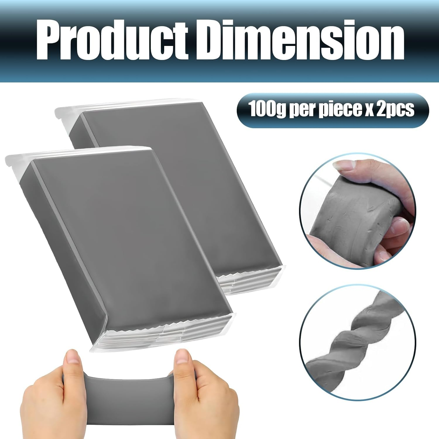 Clay Bar, 2 Pcs 100G Auto Detailing Clay Bar, Car Cleaning Clay Bars for RV, Bus, Boat, Car, SUV, Truck (Grey) image number 1