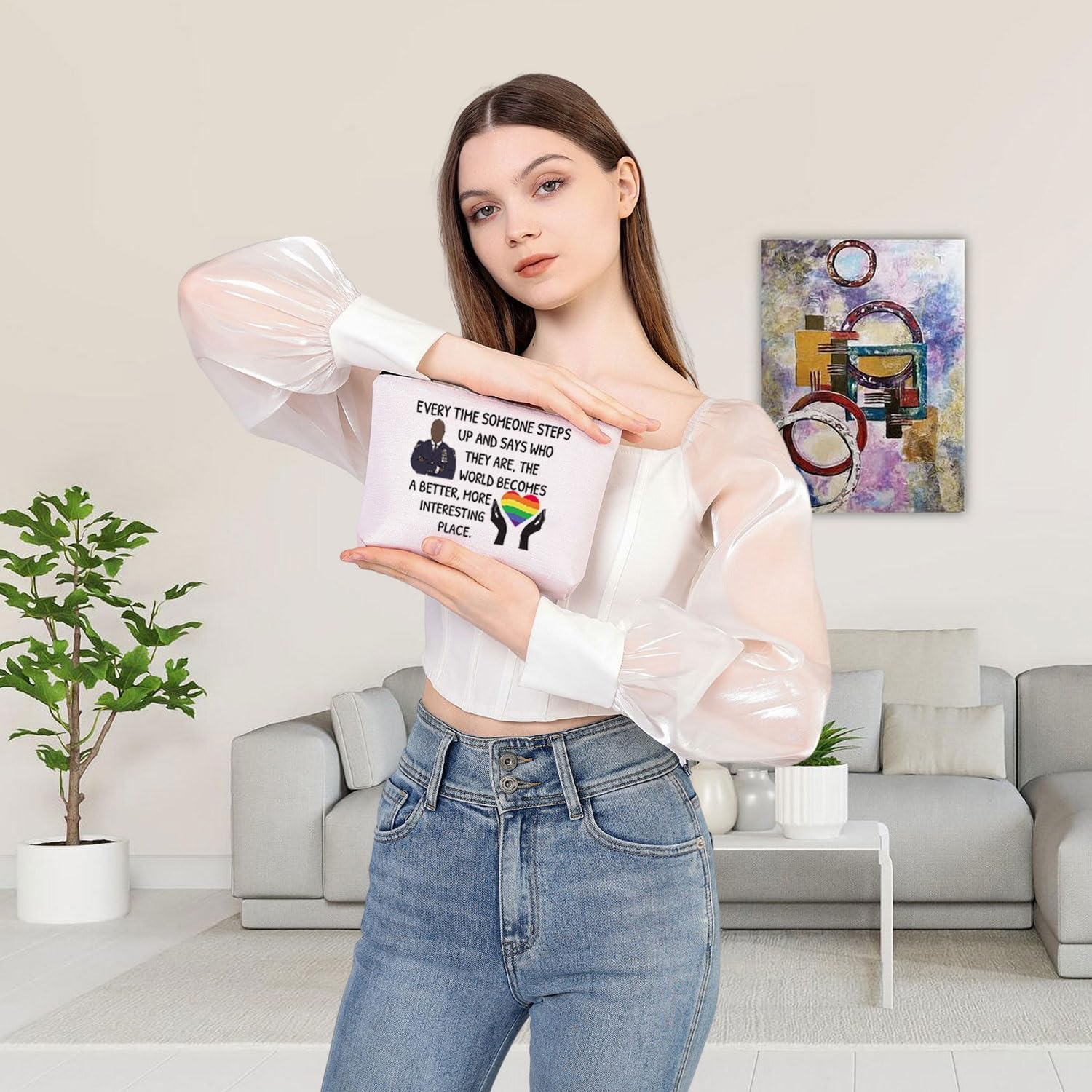 PLITI Brooklyn Makeup Bag Brooklyn Inspired Gift Nine-N Fan Gift Captain Bucky Inspired LGBTQ Gift 99TH TV Show Merchandise, Every Interesting Placeu, Fashion image number 2