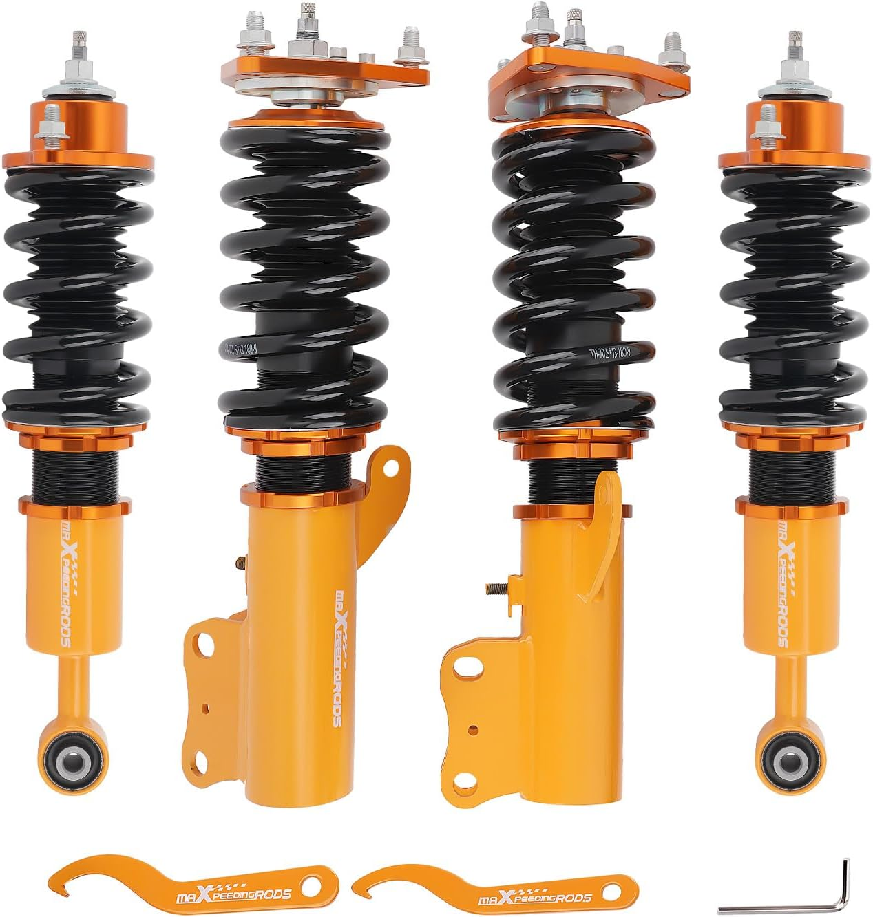 Maxpeedingrods Coilovers for Mitsubishi Outlander Sport 2011-2020, for Mitsubishi Lancer 2008-2016, 24 Levels Damper Adjustable Coilovers Suspension Kit, Height Adjustable Shock Lowering Kit Gold image number 5