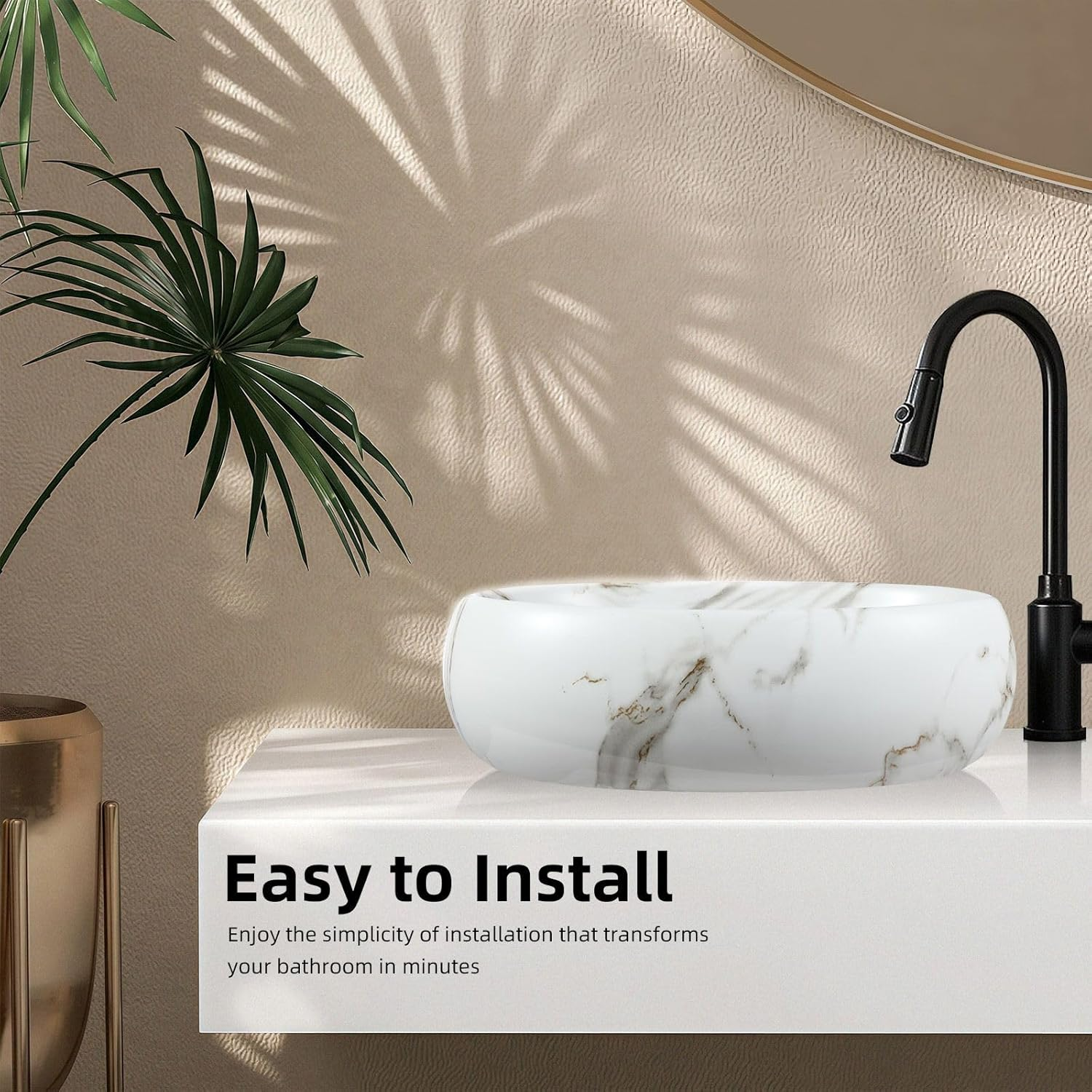 Ceramic Bathroom Sink Vessel Oval Vanity Hand Wash Basin Washing Bowl above Counter Toilet Bath Countertop White image number 2