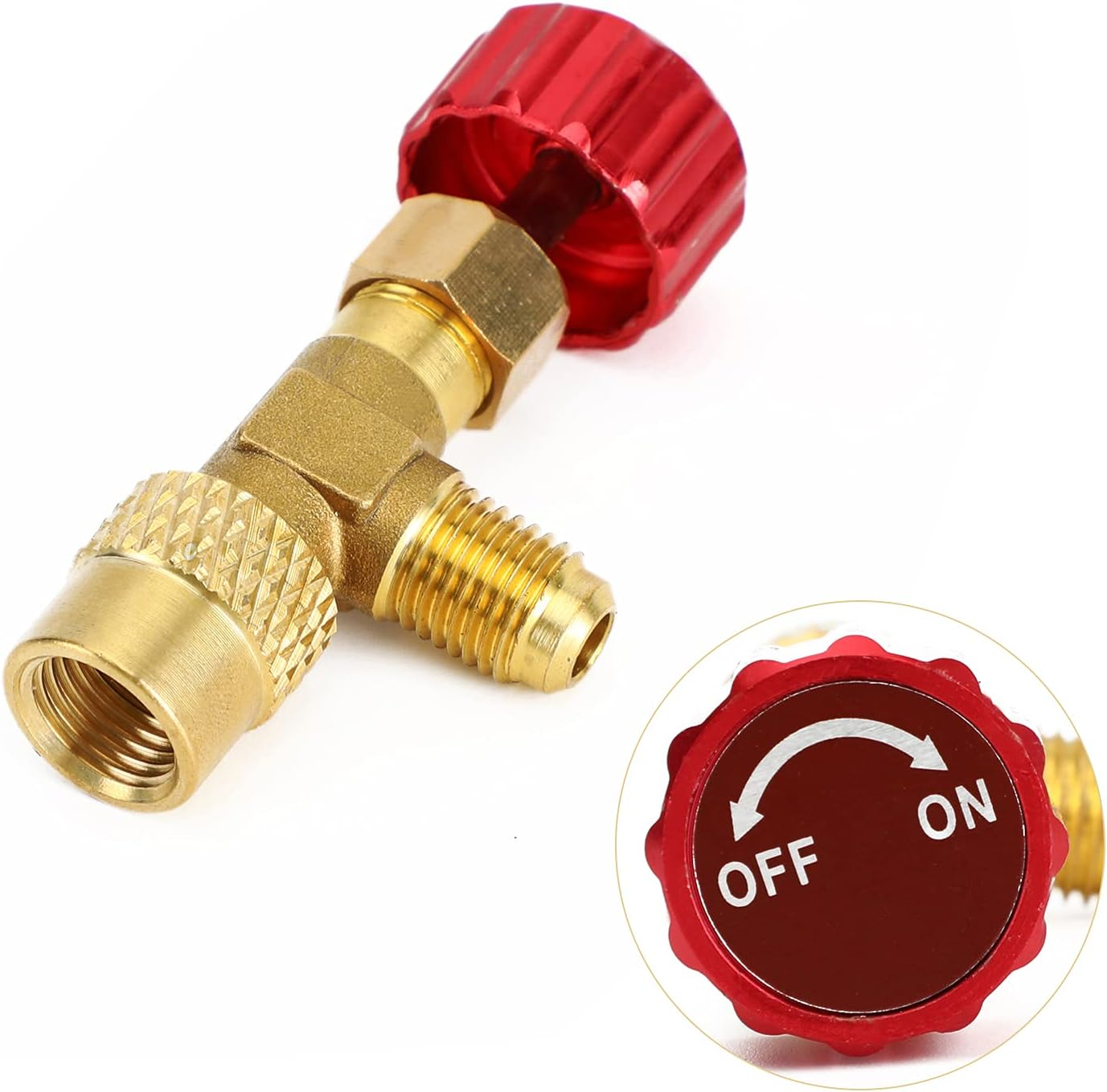 Artudatech R410A Refrigeration Charging Valve Adapter 1/4" SAE Male to 5/16" SAE Famale