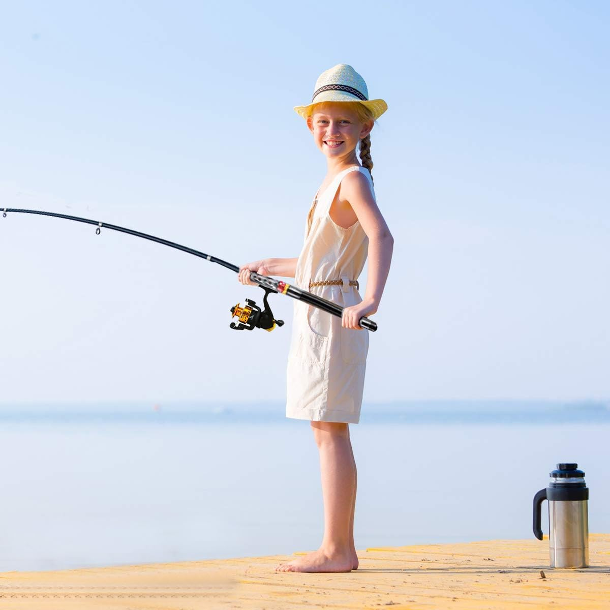 Fishing Rod Kit, Carbon Fiber Reel Combo Pole and Telescopic Fishing with Line Lures Tackle Hooks Reel Carrier Bag for Adults Saltwater Freshwater Travel image number 5