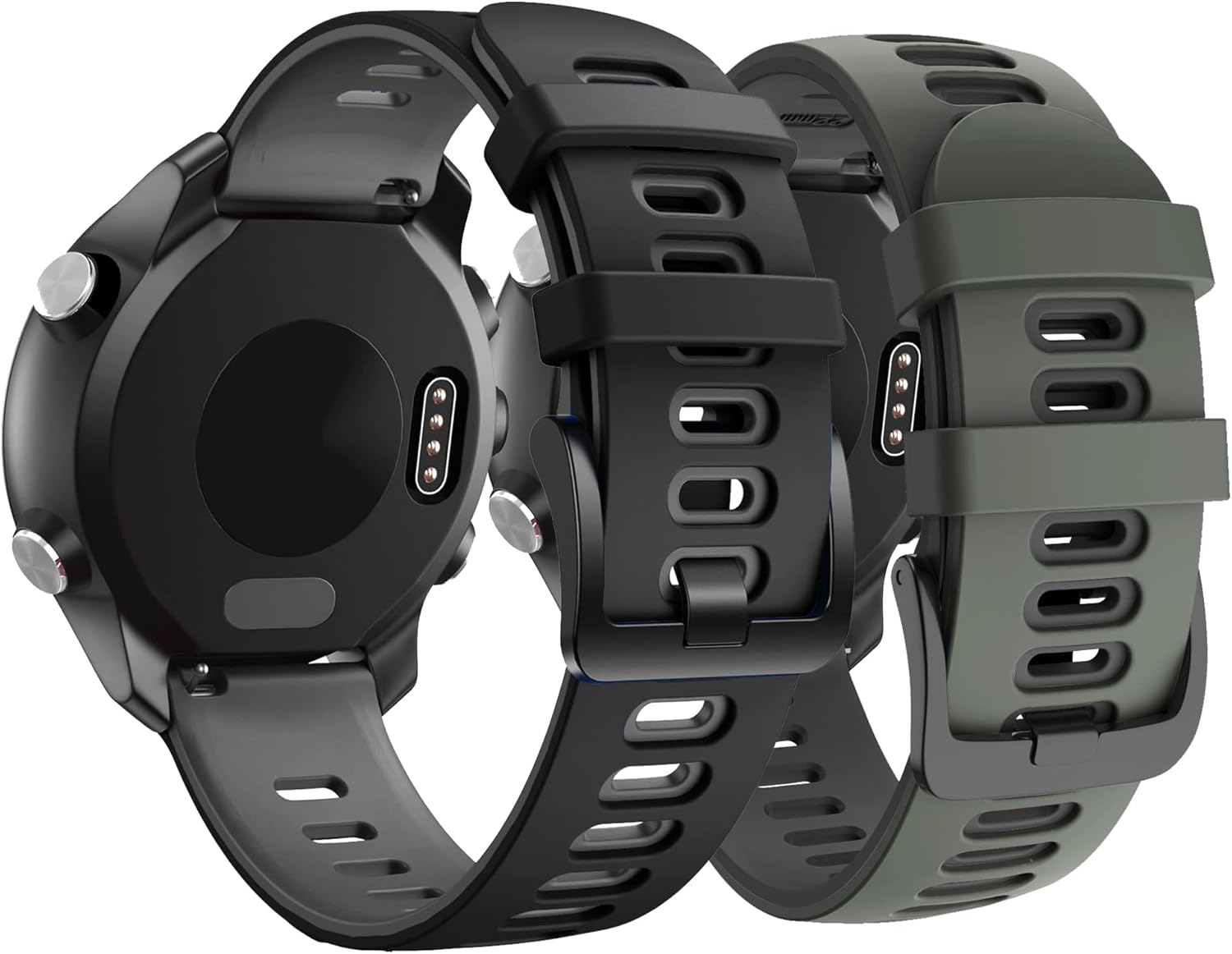 2 Pack Silicone Watch Band for Garmin Forerunner 265 / 255, Garmin Vivoactive 4, Venu 3/2, 22Mm Quick Release Replacement Watch Strap for Samsung Watch 3 Band, Gear S3 Frontier, Galaxy Watch 46Mm Wristband Accessories image number 6