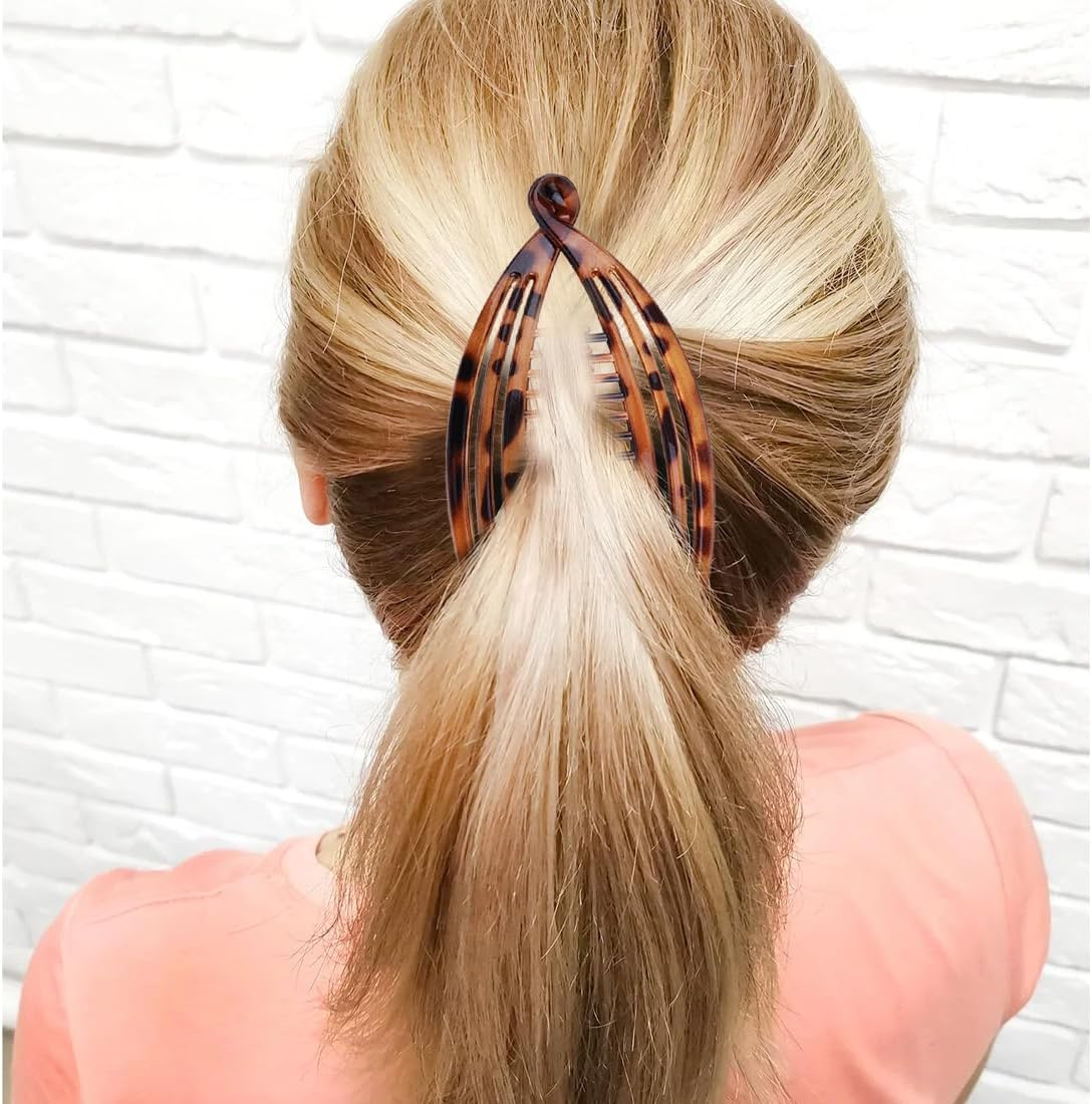 Pack of 3 Banana Clips Hair Clips Banana Fish Combs Fish Clips Banana Clip Hair Tinted Comb Handle Size 14 Cm for Women Girls Vintage Fishtail Hair Clip French image number 3