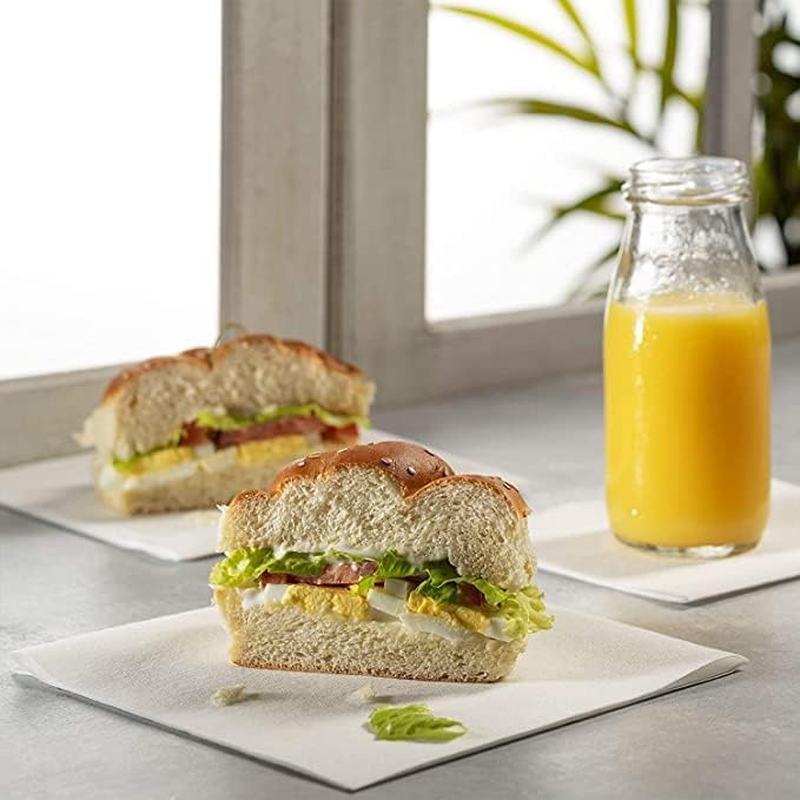 Cocktail Napkins Disposable Beverage Bar Napkins Black Linen-Like Square Napkins Party or Wedding 20&times;20Cm,White,100 Pack image number 1