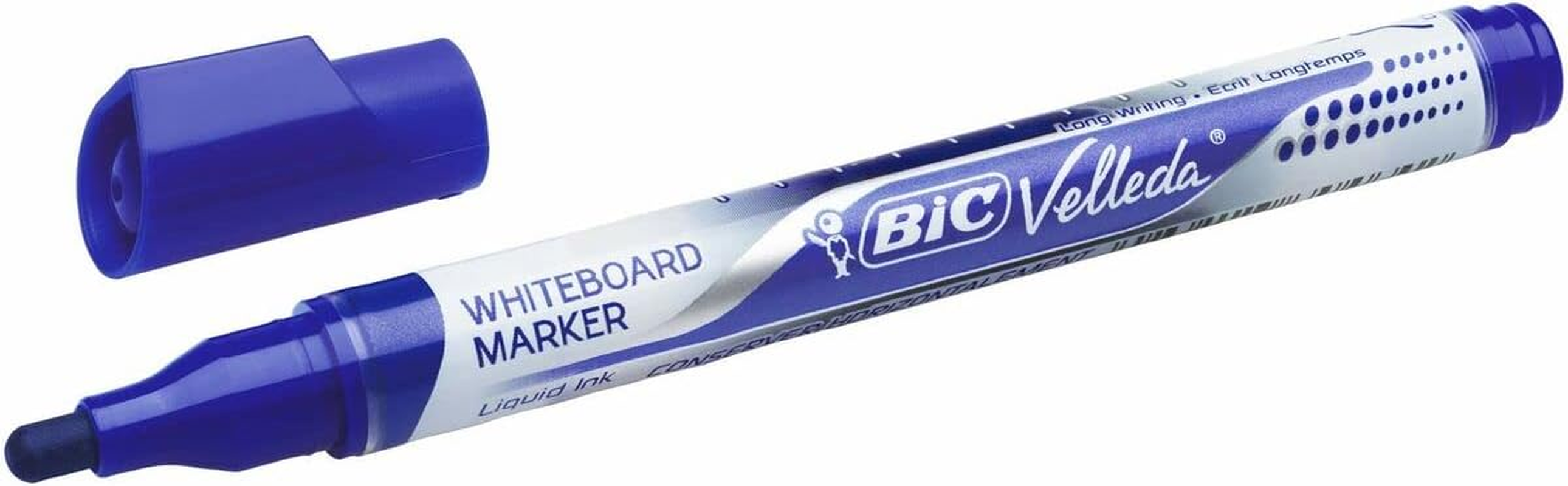 BIC Velleda Liquid Ink Dry Wipe Pocket Markers - Black (Pack of 12)