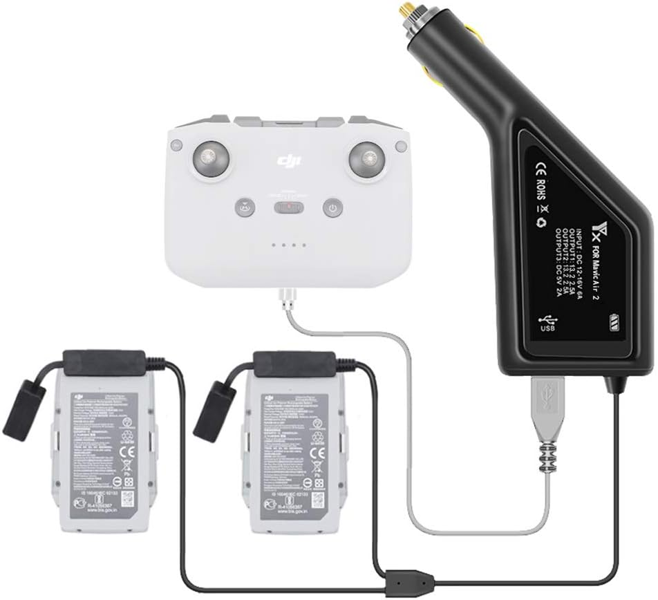 Drone Accessories Mavic Air 2 Car Charger,Air 2S Battery Car Charger Adaptor for DJI Mavic Air 2 Air 2S
