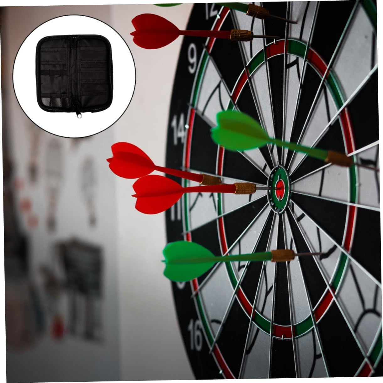 Alasum Oxford Cloth Darts Bag with Smooth Zipper Portable Darts Storage Pouch for Outdoor Use Black Unisex Travel Case image number 5