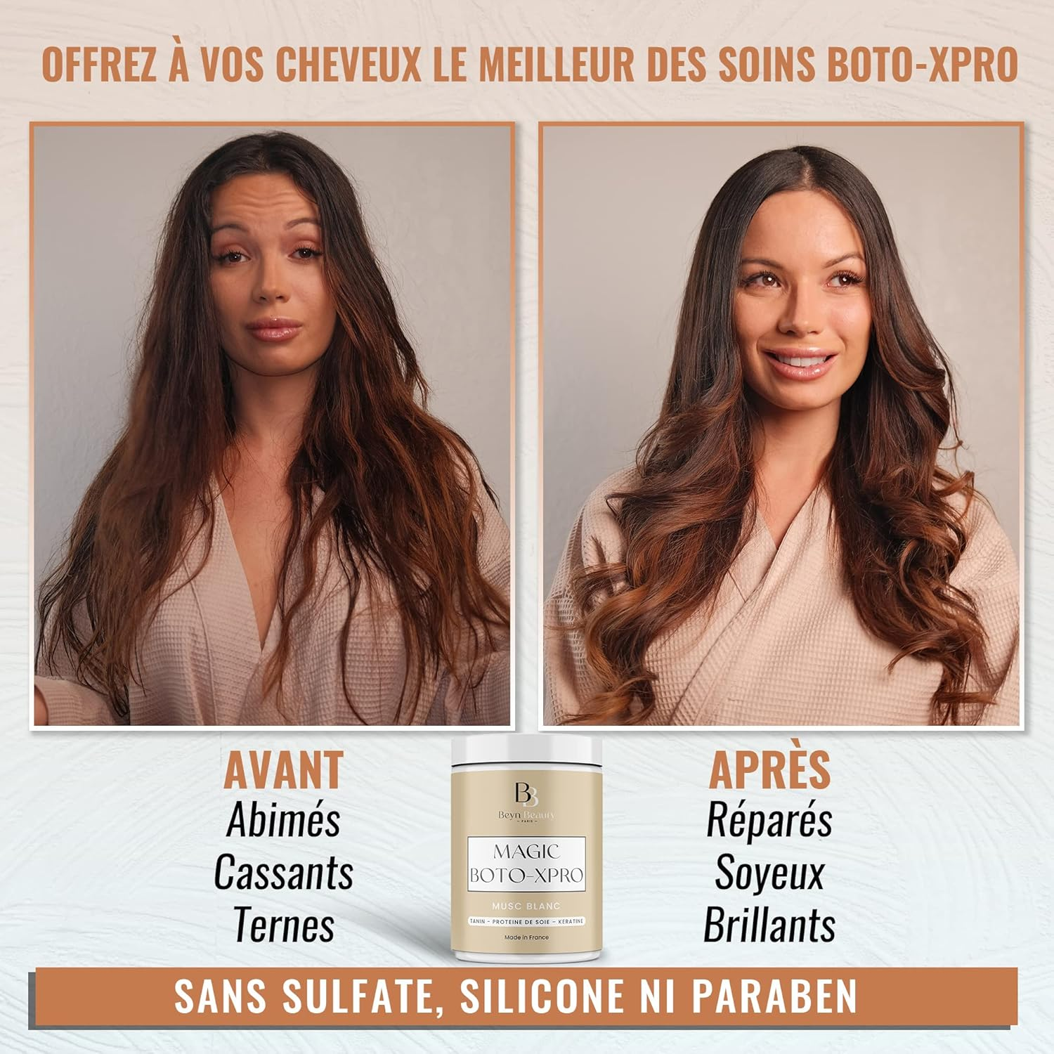 Beyn Beauty&reg; Magic Boto-Xpro Hair Care I Hair Boto-Xpro Care for Damaged Hair - Moisturises, Repairs and Strengthens Hair - with Hyaluronic Acid, Keratin, Tannin - Made in France image number 4