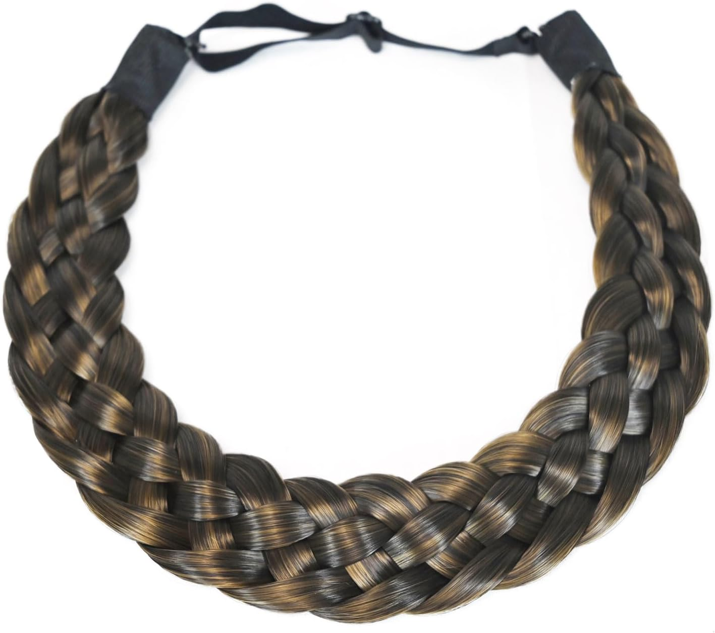 TOECWEGR 5 Strands Synthetic Hair Braided Headband Hairpiece Classic Chunky Wide Plaited Braids Elasticmulti Color Headband Ladies Beauty Hair Accessories