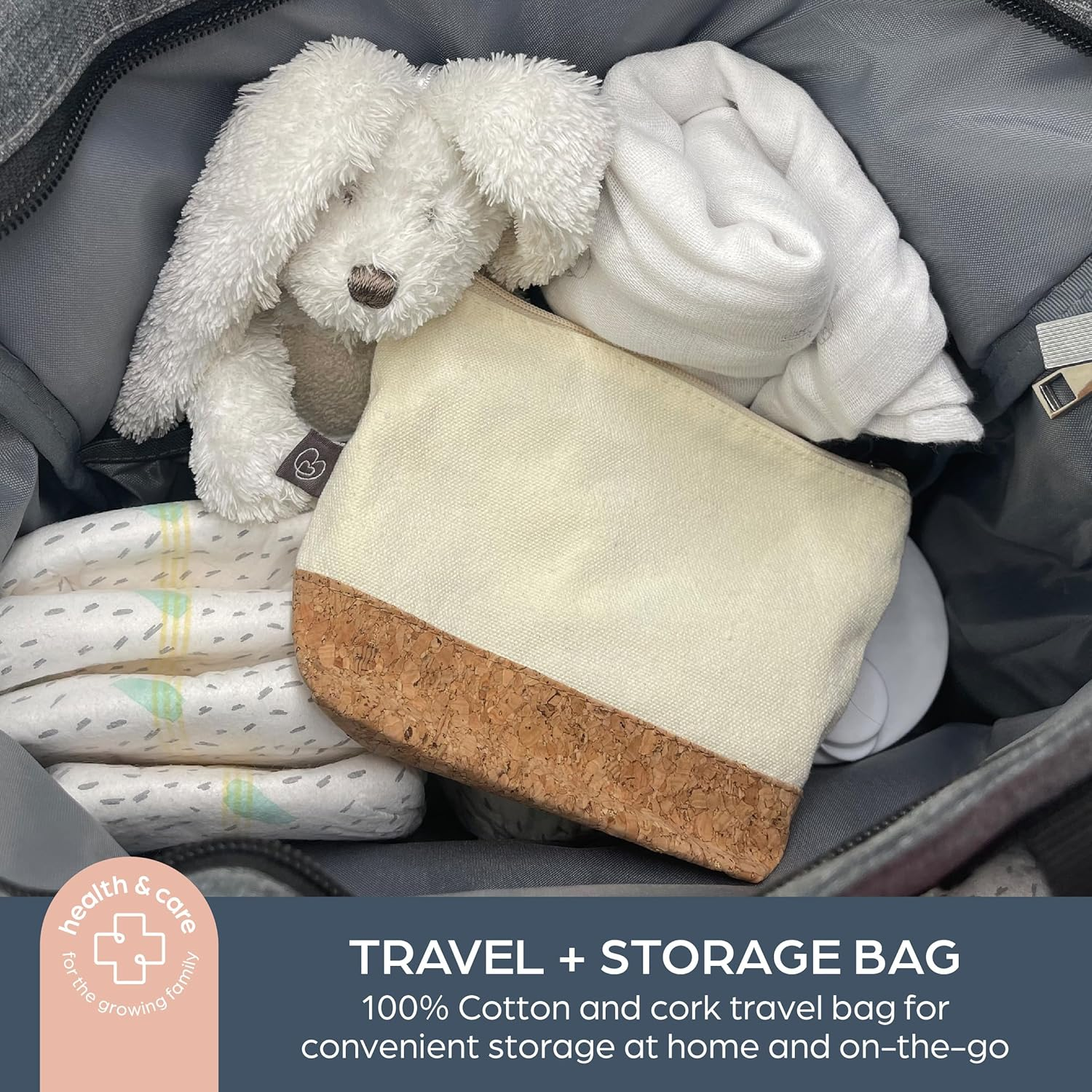 Dreambaby Neat & Tidy 9Pc Wheatgrass Baby Grooming Kit - Eco-Friendly Baby Care Kit with Cotton & Cork Travel Bag - Soft Brush, Comb, Safety Scissors, Nail Clippers - Less Plastic Waste image number 1