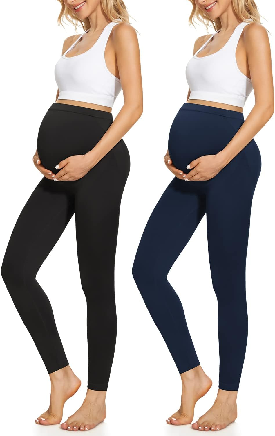Hi Clasmix Maternity Leggings over the Belly Butt Lift - Buttery Soft Non-See-Through Workout Pregnancy Leggings image number 1