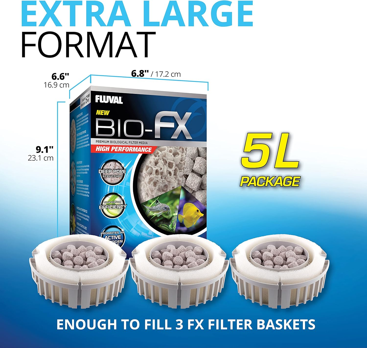 Fluval BIO-FX, Biological Aquarium Filter Media Suitable for Most Aquariums and Filters, 5 Liters image number 3