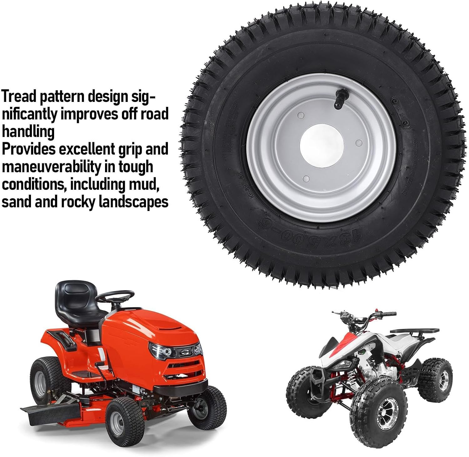 13 X 5.00-6 Wheel Tyre Vacuum Tubeless Reinforced Traction Antislip ATV off Road Tyre UTV CART Mini Bike