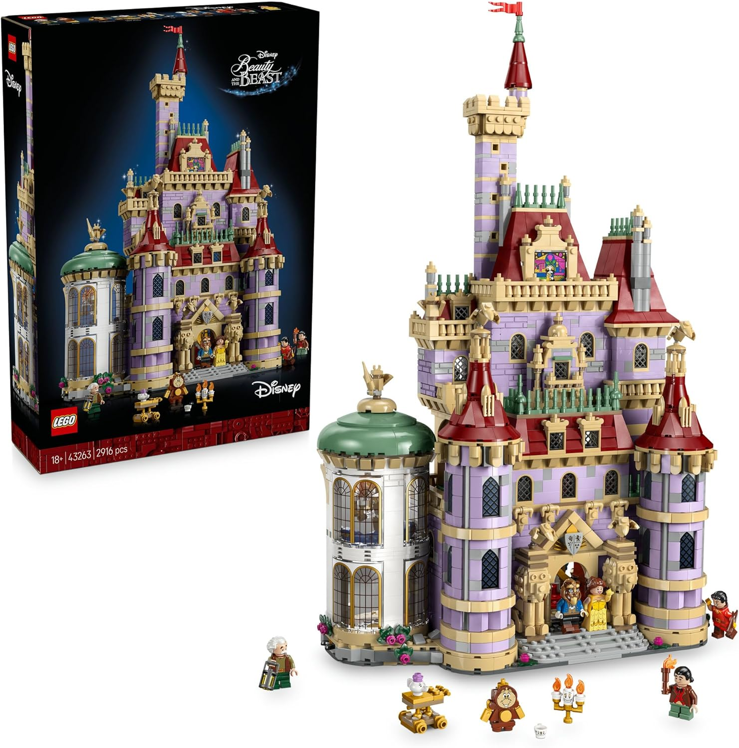 LEGO&reg; ǀ Disney Princess Beauty and the Beast Castle (2916 Pcs) Buildable Display Set with 10 Characters Incl. Belle, Gaston Minifigures - Fairy Tale, Collectible for Girls & Adults 43263 image number 6