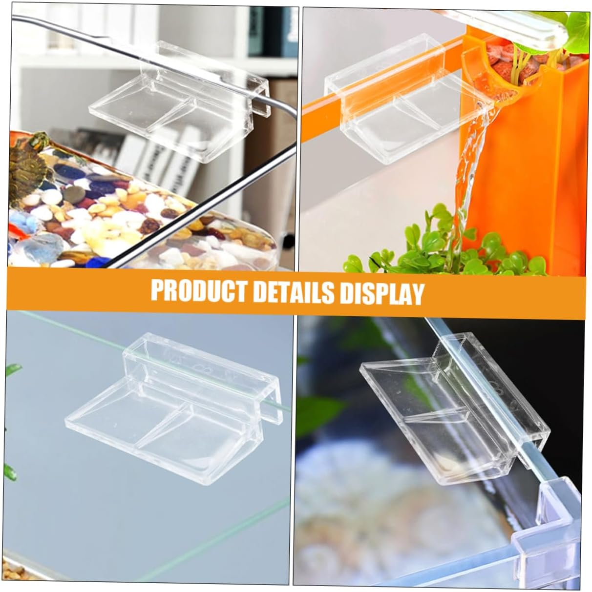 SUPVOX Aquarium Lid Clips 6Mm 12 Pcs Acrylic Fish Tank Lid Holder Sturdy Cover Rack image number 1