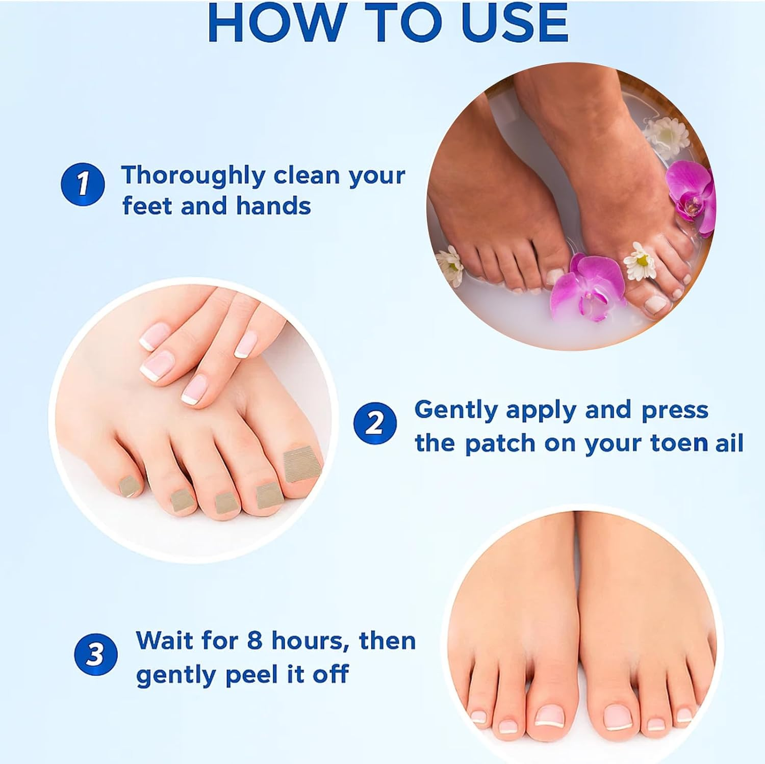 32 Pcs Fungal Nail Patches, Overnight Nail Repair Patches for Long-Term Fungal Toenail Treatment, Toenail Fungus Treatment for Healthy-Looking Nails image number 2