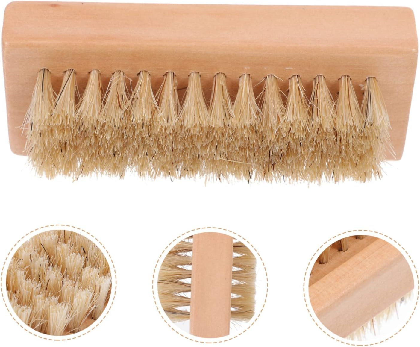 BATHVEVE 1Pc Wood Fingernail Brush Natural Bristle Manicure Cleaning Tool for Nail Care and Pedicure Compact Design for Easy Storage and Use image number 2