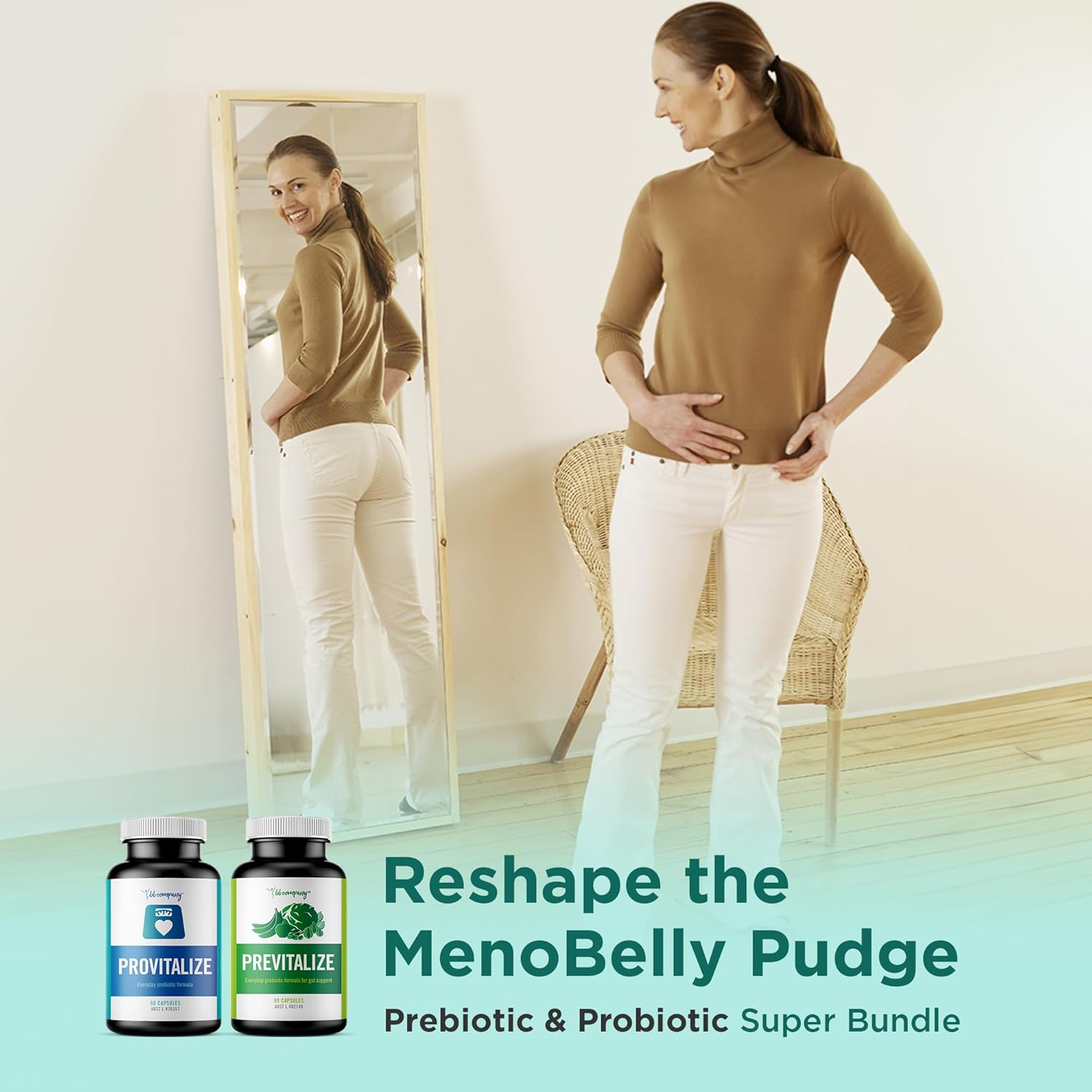 BB Company Slim Gut Bundle | Prebiotics and Probiotics for Women | Joint Support, Gut Health, Sexy Midsection Curves & Bloat | Provitalize 60 Ct & Previtalize 90 Ct | Value Bundle image number 3