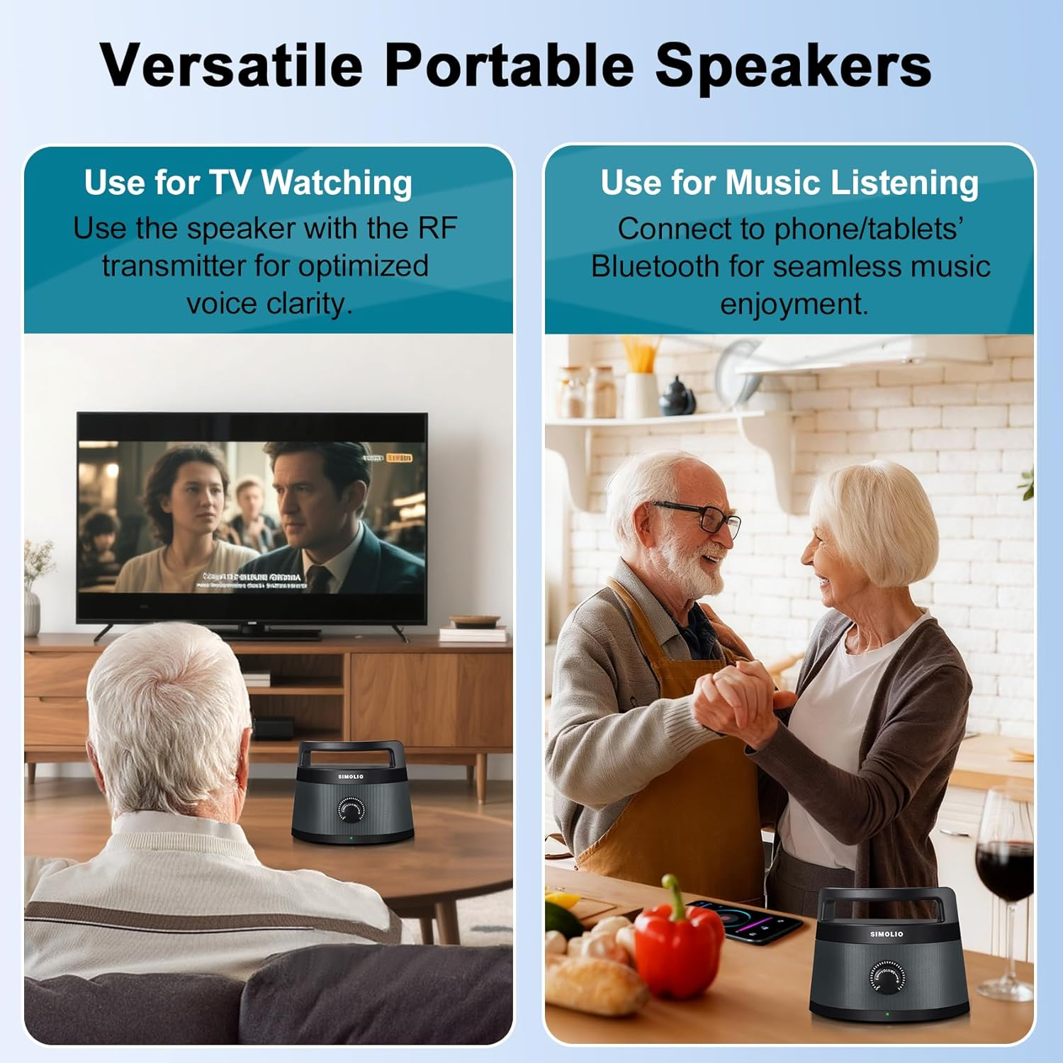 Digital Assisted Hearing Amplifier Wireless TV Speaker with Optical Input TV Audio Assistance Device Portable Speaker for Smart TV Voice Clarify Speaker for Seniors Extra Headset & Adapter SM-621D image number 1