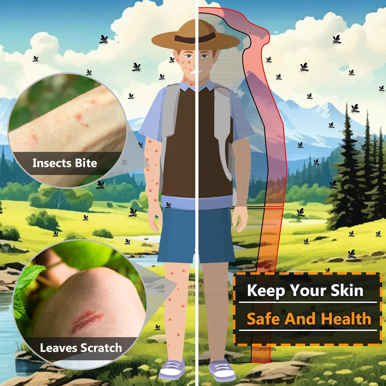 South to East Mosquito Suit - Net Bug Mesh Pants & Jacket with Hood for Outdoor Protection from Bugs, Flies, Gnats, No-See-Ums & Midges - Mosquito Clothing for Men & Women with Carrybag, M Size image number 4