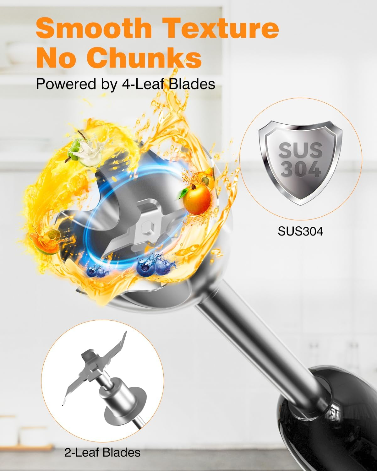 Micomlan Hand Stick Blender - 7In1 Electric Blenders, 1000W Immersion Handheld Blender Set with 12 Speed Heavy Duty Motor, Bpa-Free Handheld Mixer with 500Ml Mixing Beaker for Soup,Smoothie,Baby Food image number 2