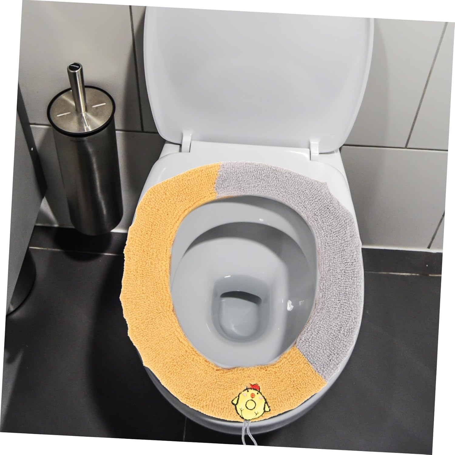 Hoement Toilet Seat Covers Washable Seating Cushion Toilet Mat Toilet Seat Heater Toilet Cushion Seat Flannel Toilet Cover Soft Seat Cushion Warm Toilet Seat Cover image number 3
