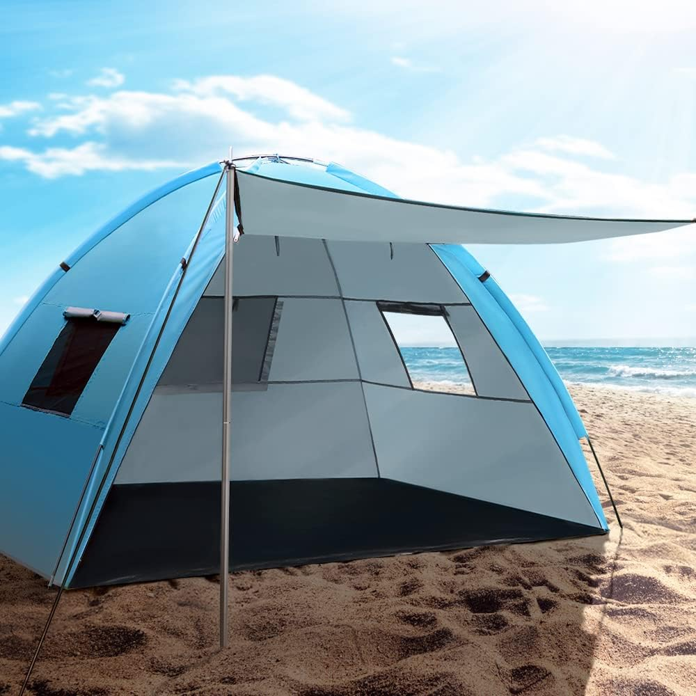 Weisshorn Pop up Beach Tent, Camping Tents 4 Person Portable Dome Shade Shelter, Automatic Easy Instant Setup Lightweight Umbrella Sun Protection Outdoor Fishing Family Picnic - Model 1 image number 7