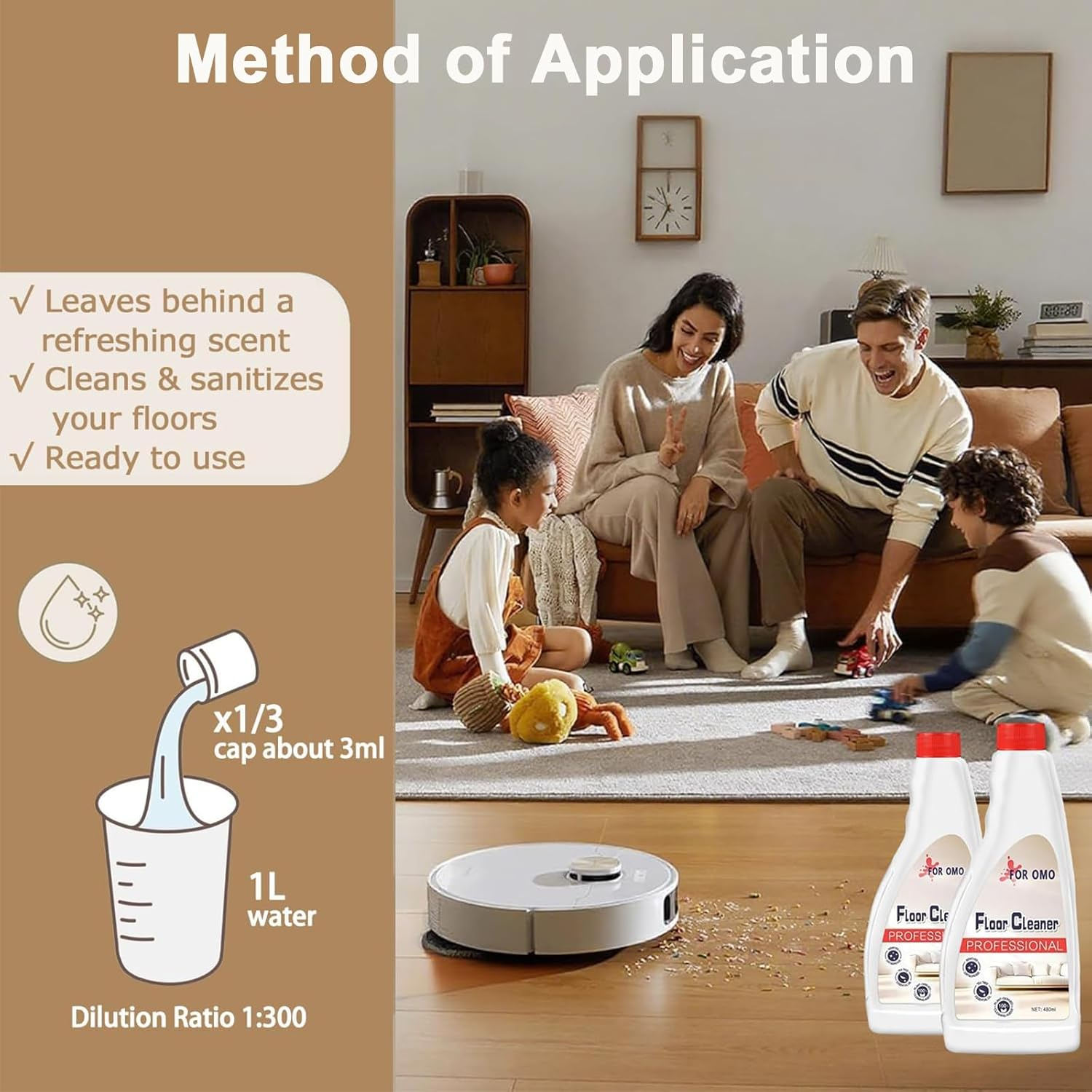 3 Bottle Floor Cleaning Solution for All Roborock Mopping Robots (S7,S8,Qrevo,Q7,Q8 Series), Floor Cleaner Liquid to Deep Clean Multiple Hard Floors, Kid & Pet-Friendly Robot Vacuum Cleaning Solution image number 6