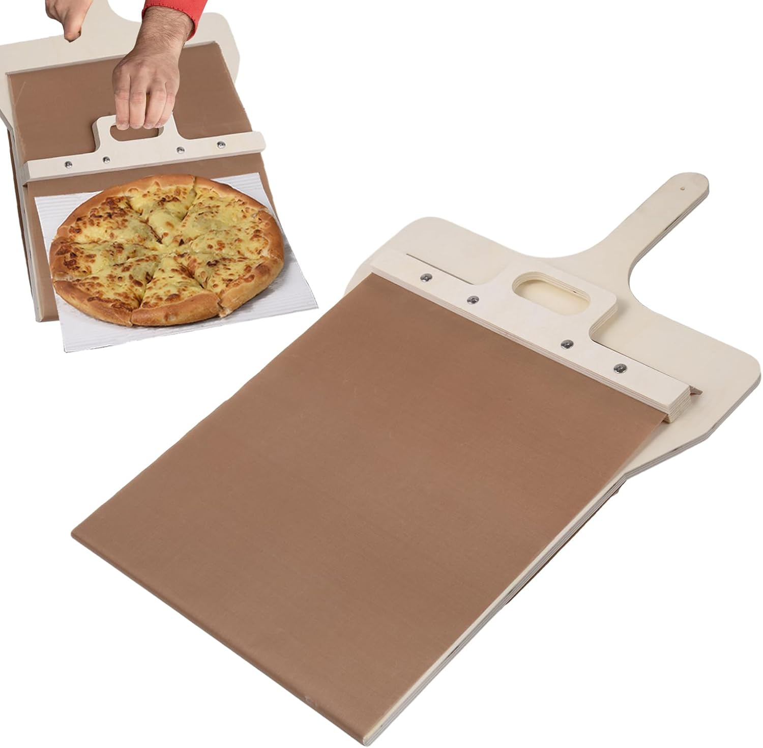 Sliding Pizza Peel - Pala Pizza Scorrevole, Sliding Pizza Oven Spatula With, Non-Stick Kitchen Accessories, Smooth Sliding Pizza Peel image number 6