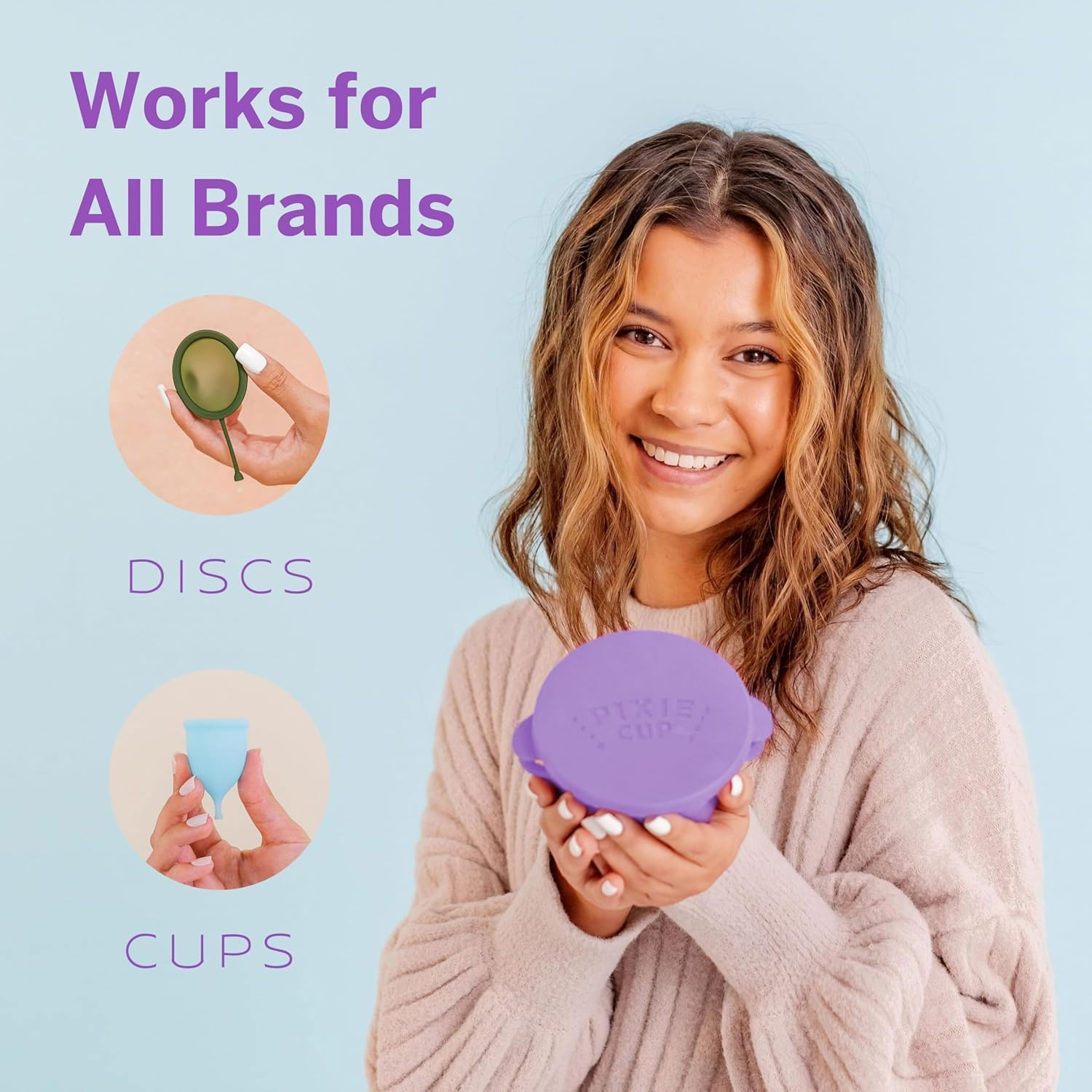 Pixie&rsquo;S Public Restroom Menstrual Cup Wash Case 8Oz - Collapsible Cleaner Container to Clean Your Menstrual Disc & Period Cup - Microwavable Friendly - Foldable for Travel - Sterilizer Case Holder image number 5