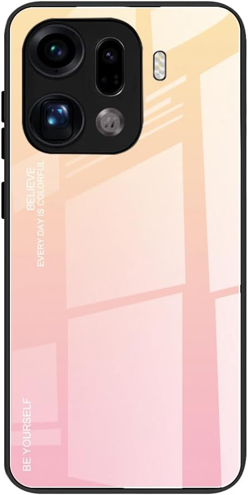 DEDUX Case for Oppo Find X9 Pro 5G Mobile Phone Case, Gradient Glass and TPU Protective Case Cover for Oppo Find X9 Pro 5G (Blue/Black)