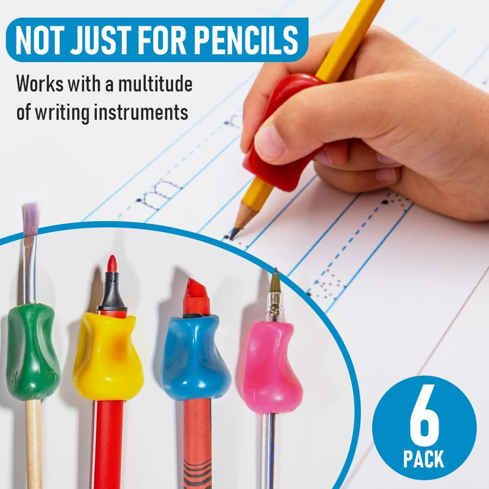 The Pencil Grip Original Universal Ergonomic Writing Aid for Righties and Lefties, 6 Count, Assorted Colors (TPG-11106) image number 4
