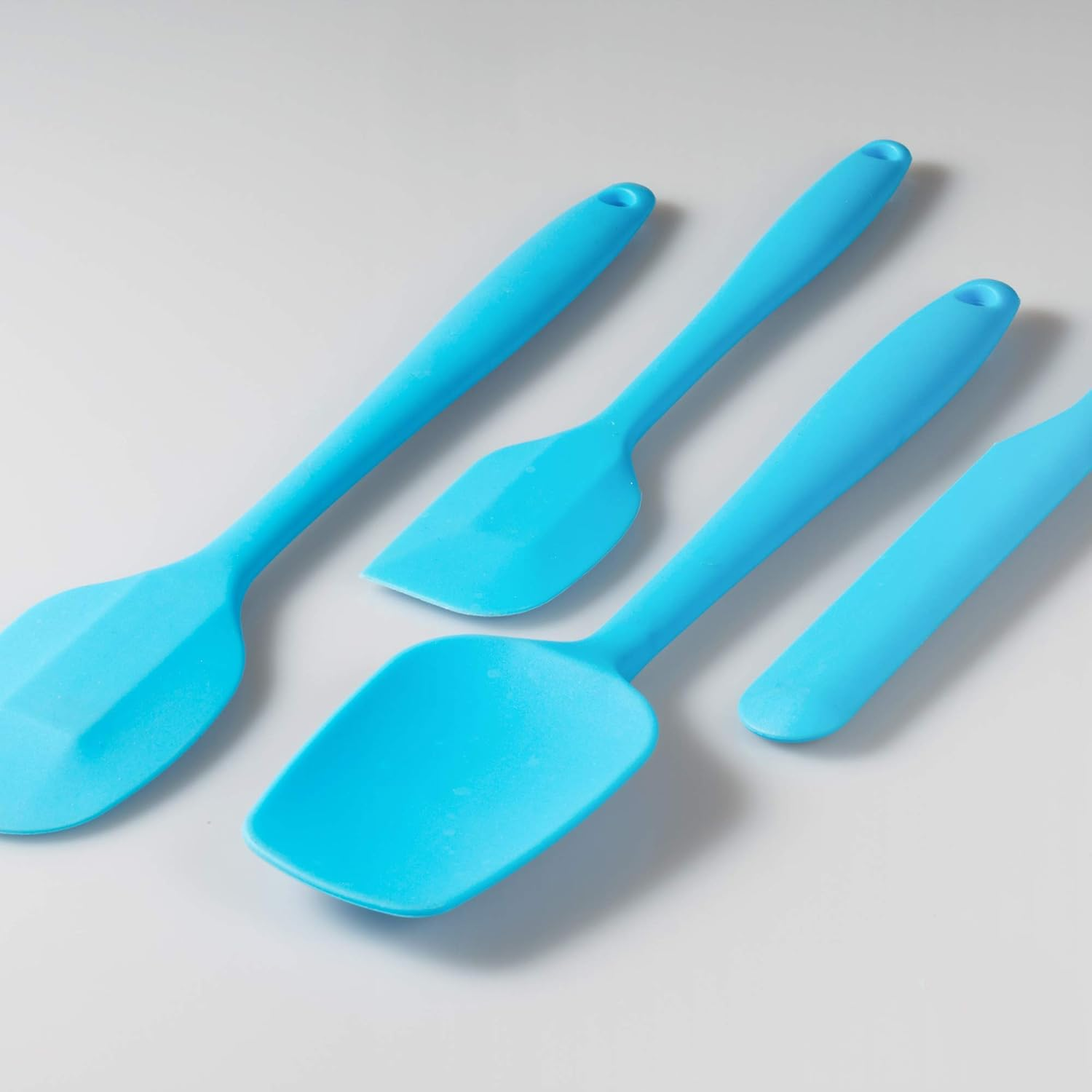 Non-Stick 3-Piece Silicone Spatula Set, High Heat-Resistant Good Grips Rubber Spatulas with Stainless Steel Core, Blue