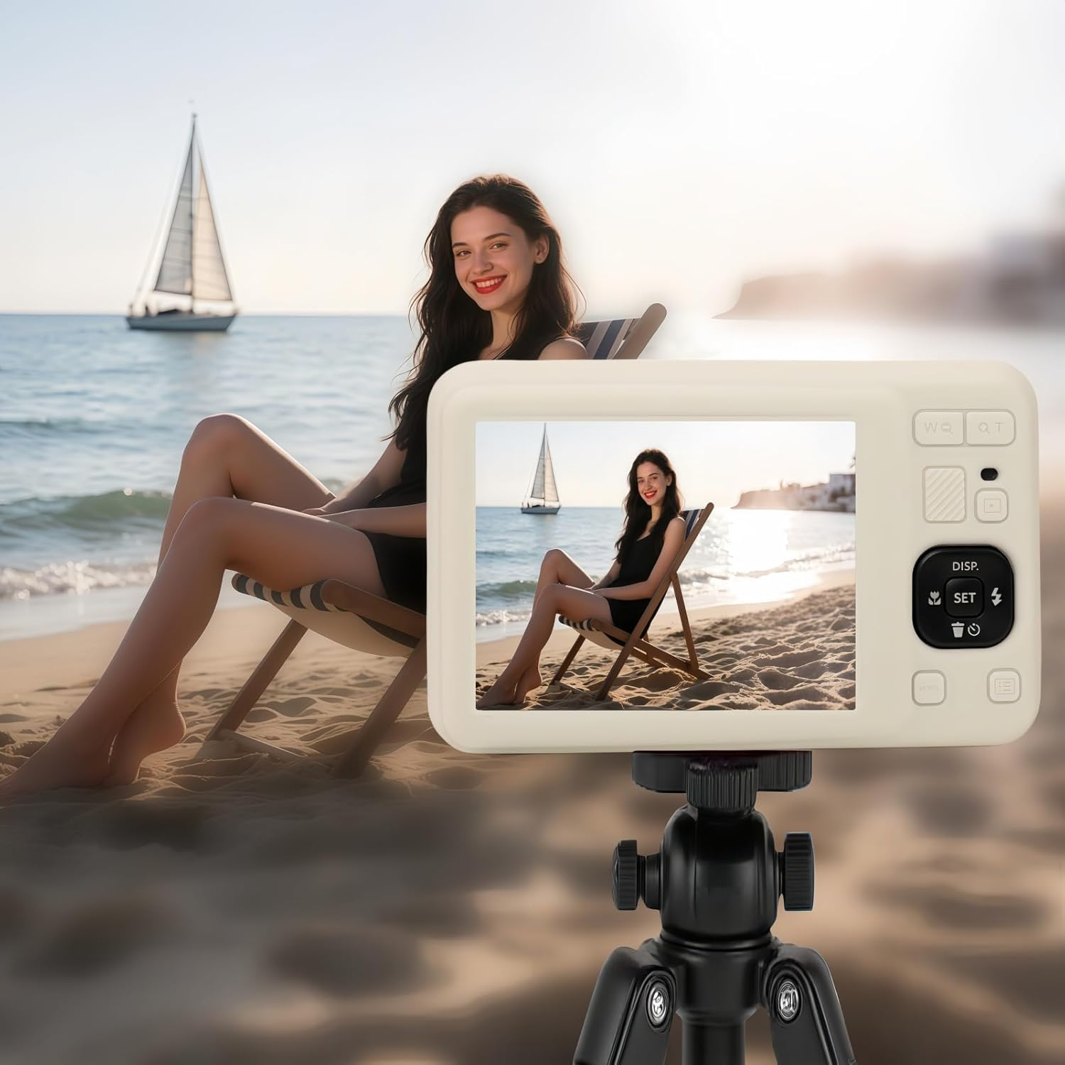 Case for Kodak PIXPRO FZ55, FZ55 Accessories, Soft Silicone Protective Case Removable Lens Cover, Comes with 2 Screen Protectors and 1 Wrist Strap. - Brown image number 7