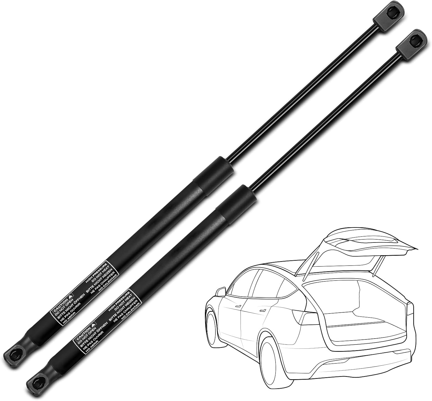 Set of 2 Rear Tailgate Hatch Lift Support Struts Gas Shock Spring Replacement for 2012-2018 Ford Focus image number 1