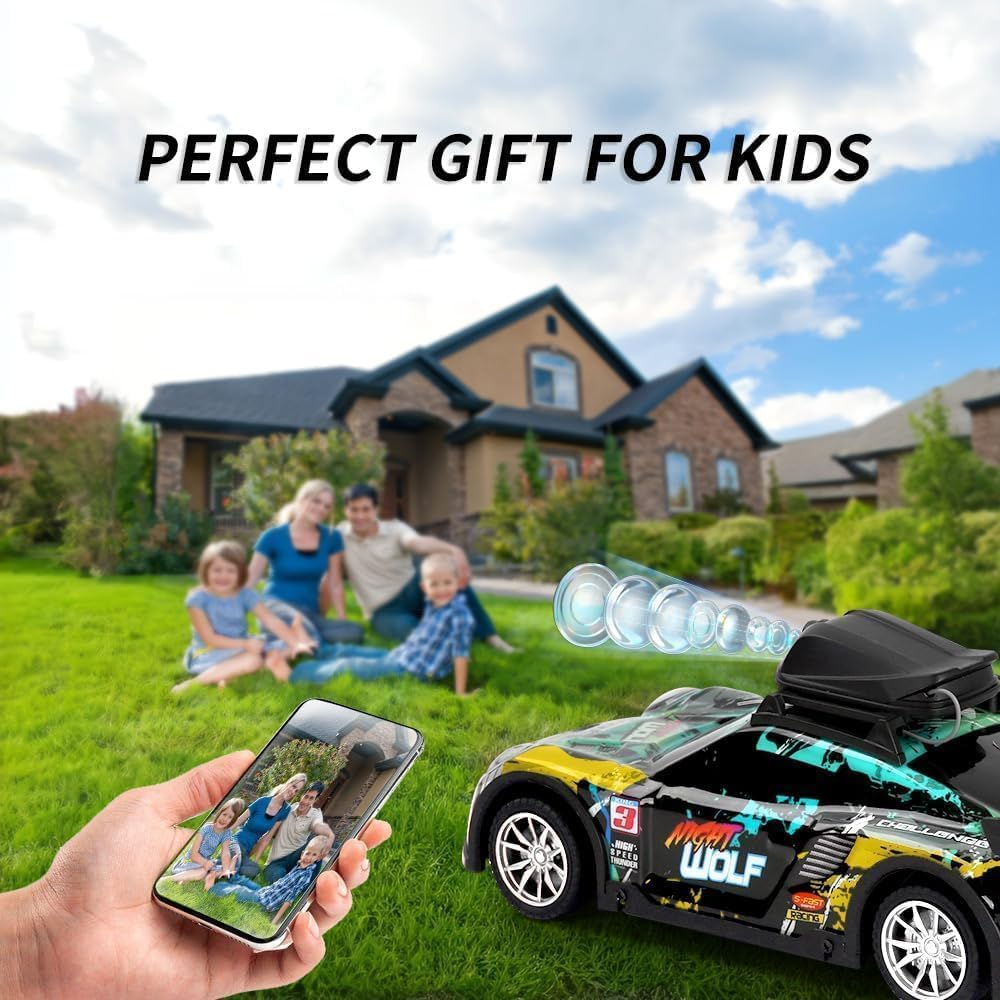 B-Qtech Remote Control Car with Camera, 2.4Ghz Remote Control Drift Car APP Control, RC Camera Racing Car Graffiti Off-Road Vehicle image number 3